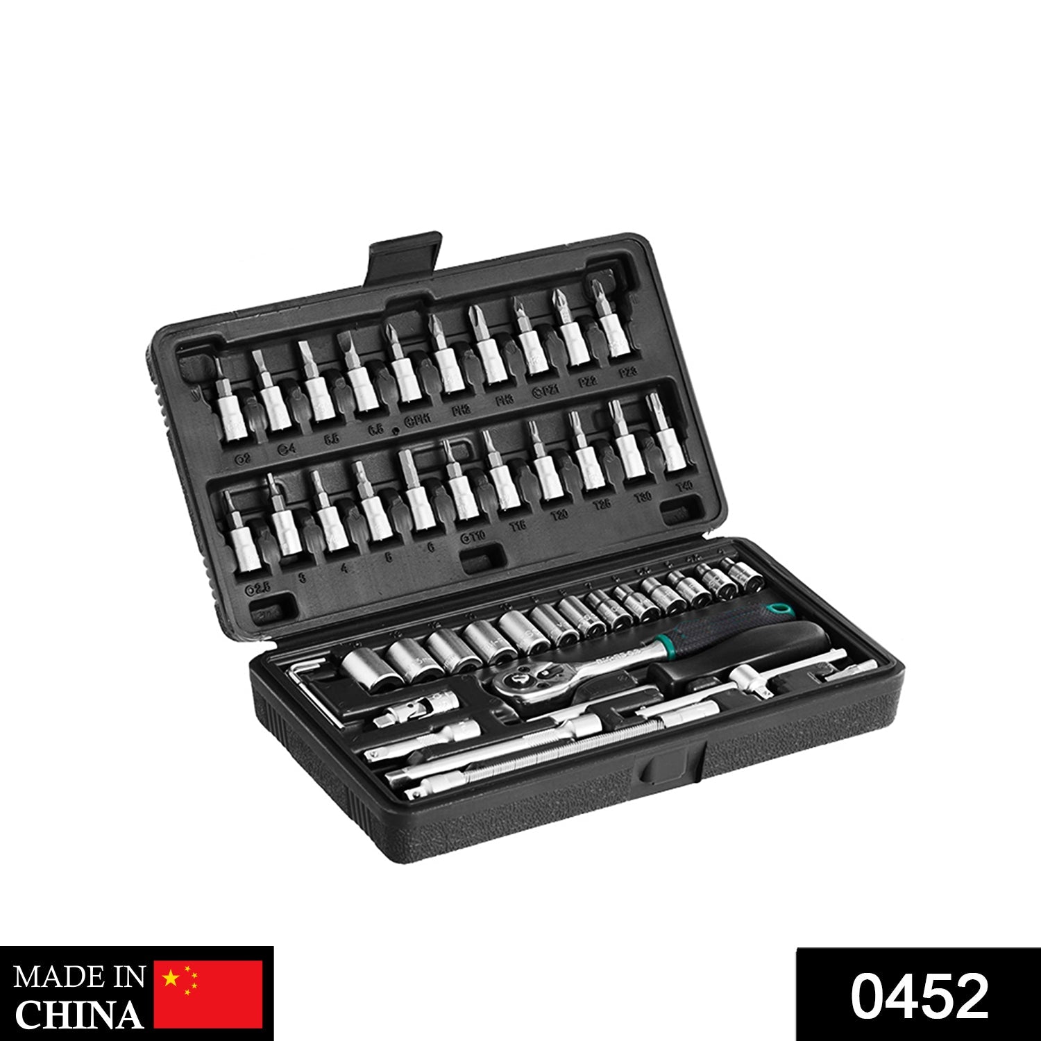 46pcs Metal 1 / 4"" Socket Set (Black, 46pcs) - Bhavnagar Deodap