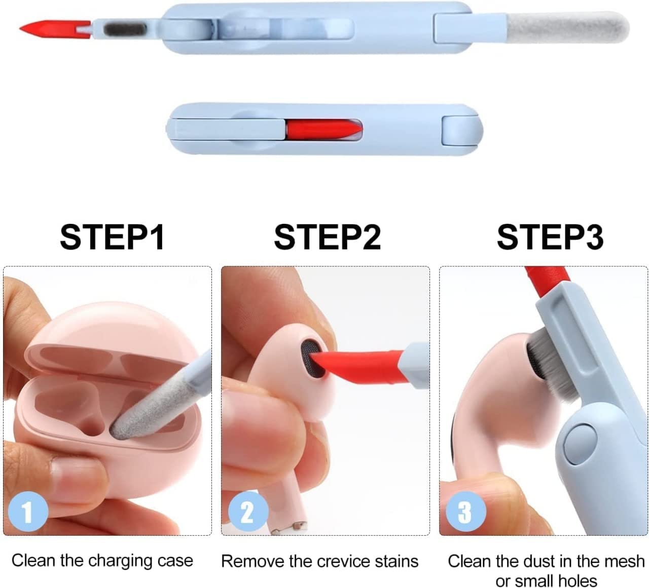 7 in 1 Electronic Cleaner kit, Cleaning Kit for Monitor Keyboard Airpods, Screen Dust Brush Including Soft Sweep, Swipe, Airpod Cleaner Pen, Key Puller and Spray Bottle   02 - Bhavnagar Deodap