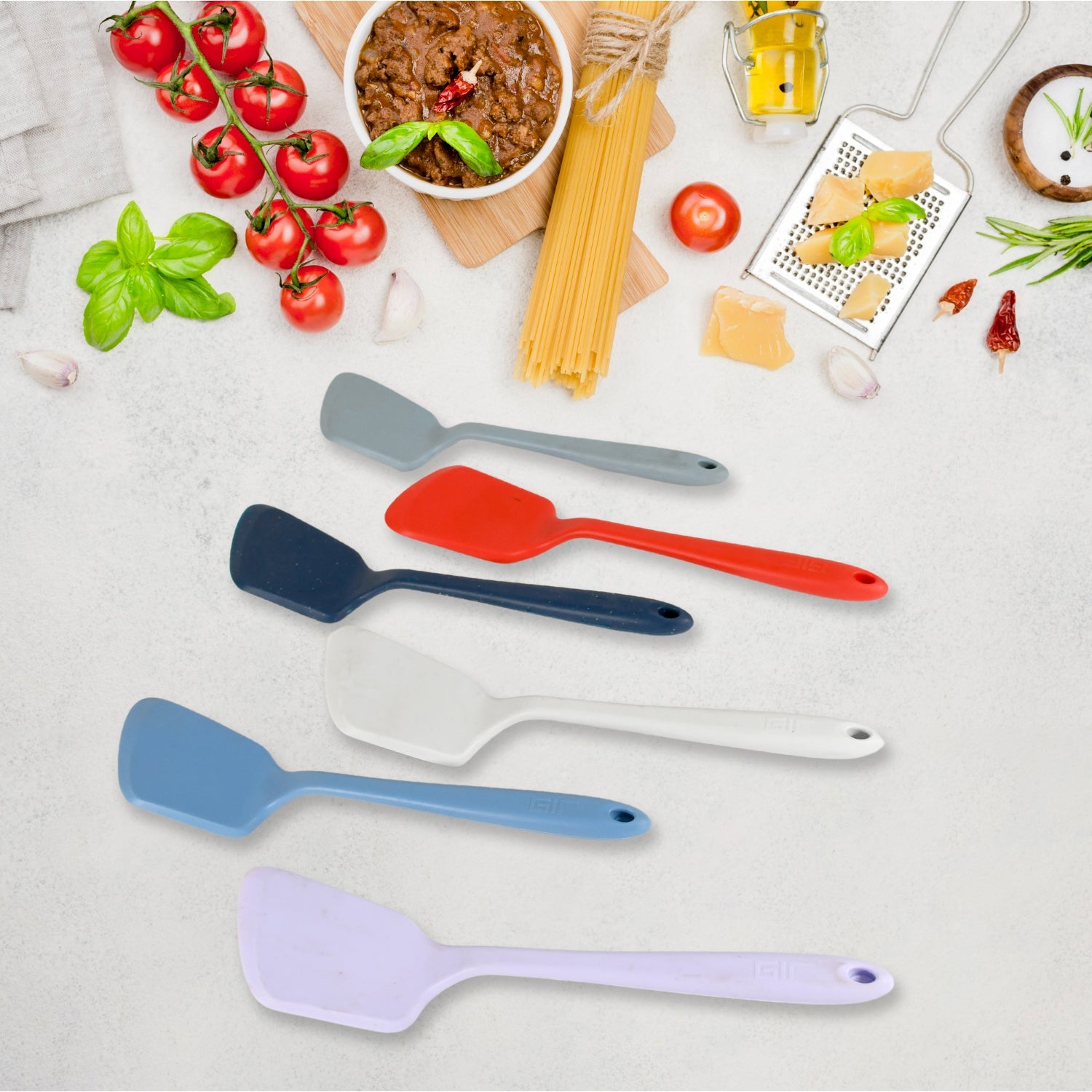 Multipurpose Silicone Spoon, Silicone Basting Spoon Non-Stick Kitchen Utensils Household Gadgets Heat-Resistant Non Stick Spoons Kitchen Cookware Items For Cooking and Baking (6 Pcs Set) - Bhavnagar Deodap