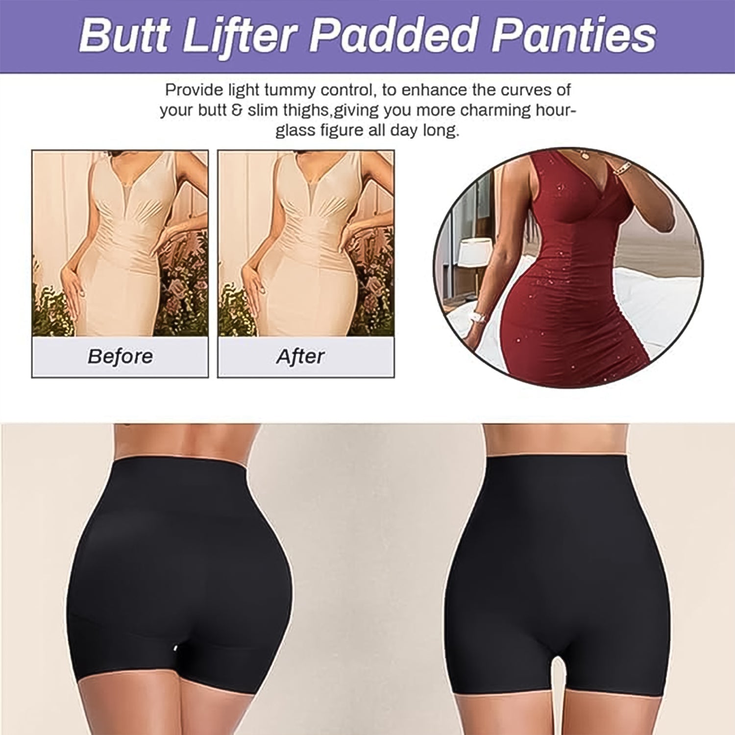 Women's Butt Lifter Padded Underwear, Hip Pads Body Shaper Control Knickers Hip Pad (1 Pc / Large) - Bhavnagar Deodap