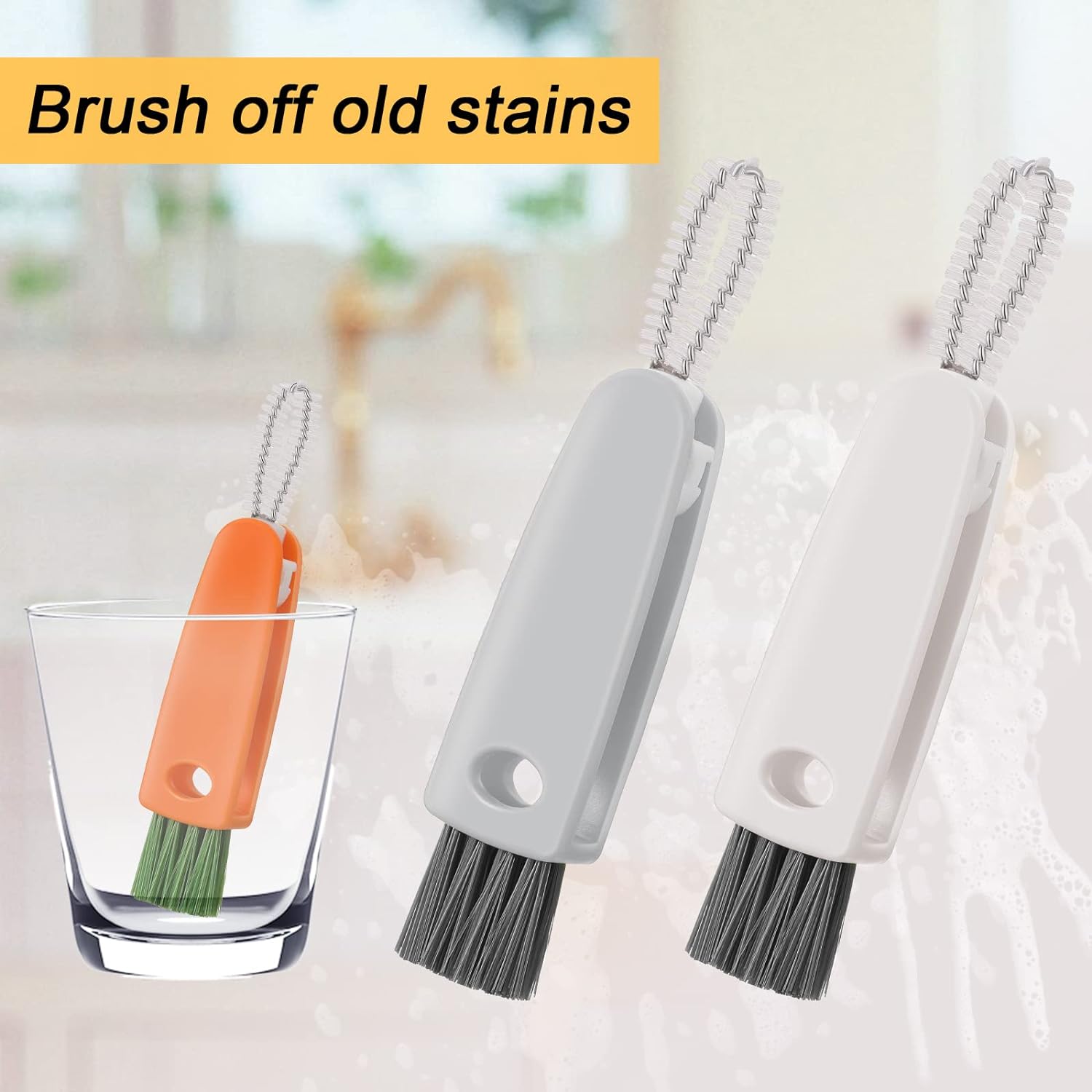 3 in 1 Multifunctional Cleaning Brush Mini Glass Cover Cleaning Brush Bottle Cleaning Brush Set Cup Cleaner Brush Bottle Cap Detail Brush for Bottle Cup Cover Lid Home Kitchen Washing Tool (1 Pc) - Bhavnagar Deodap