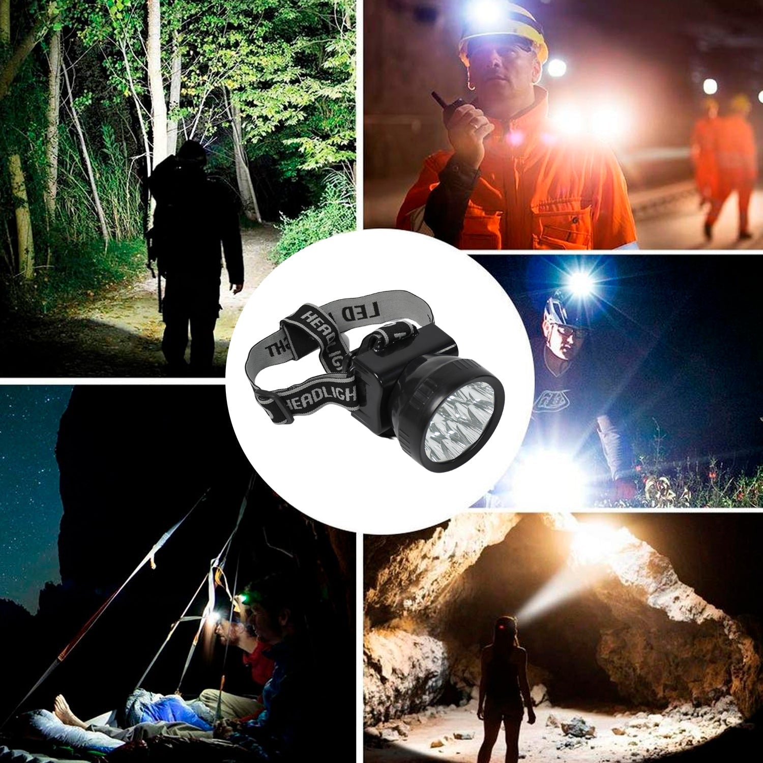 HEAD LAMP 13 LED LONG RANGE RECHARGEABLE HEADLAMP ADJUSTMENT LAMP USE FOR FARMERS, FISHING, CAMPING, HIKING, TREKKING, CYCLING - Bhavnagar Deodap