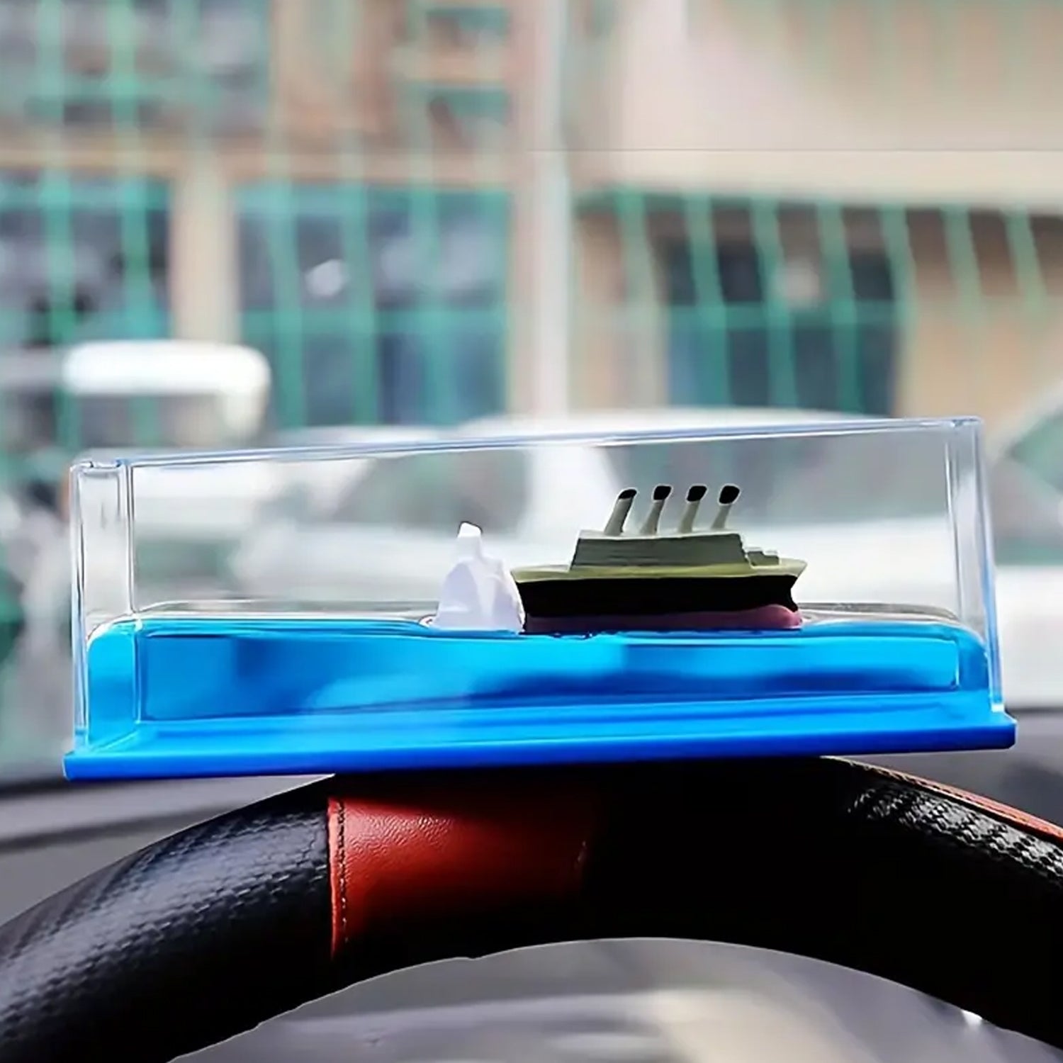 Car Interior Dashboard Decoration Floating Water Cruiser Ship Iceberg Ornament Car Interior Decoration for Birthday Gifts, Home Decor Suitable for Home Show Car Decoration, Gifts, Desk or Paperweight - Bhavnagar Deodap