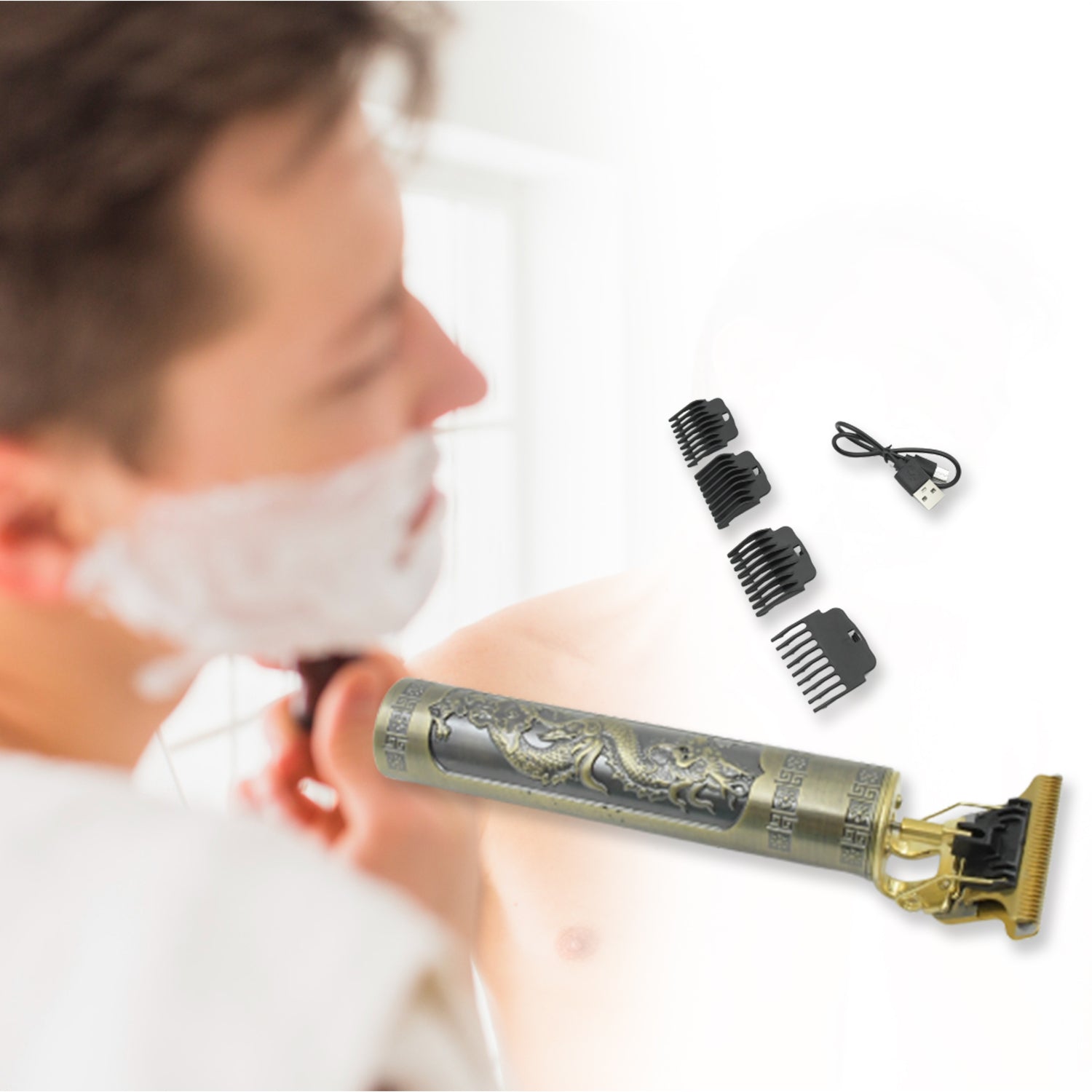 Hair Trimmer for Men Hair Style Trimmer, Professional Hair Clipper, Electric Shaving machine dry shaving for men - hair shaving and trimming beard With 4 adjustable blade clipper, Oil, Cleaning Brush - Bhavnagar Deodap