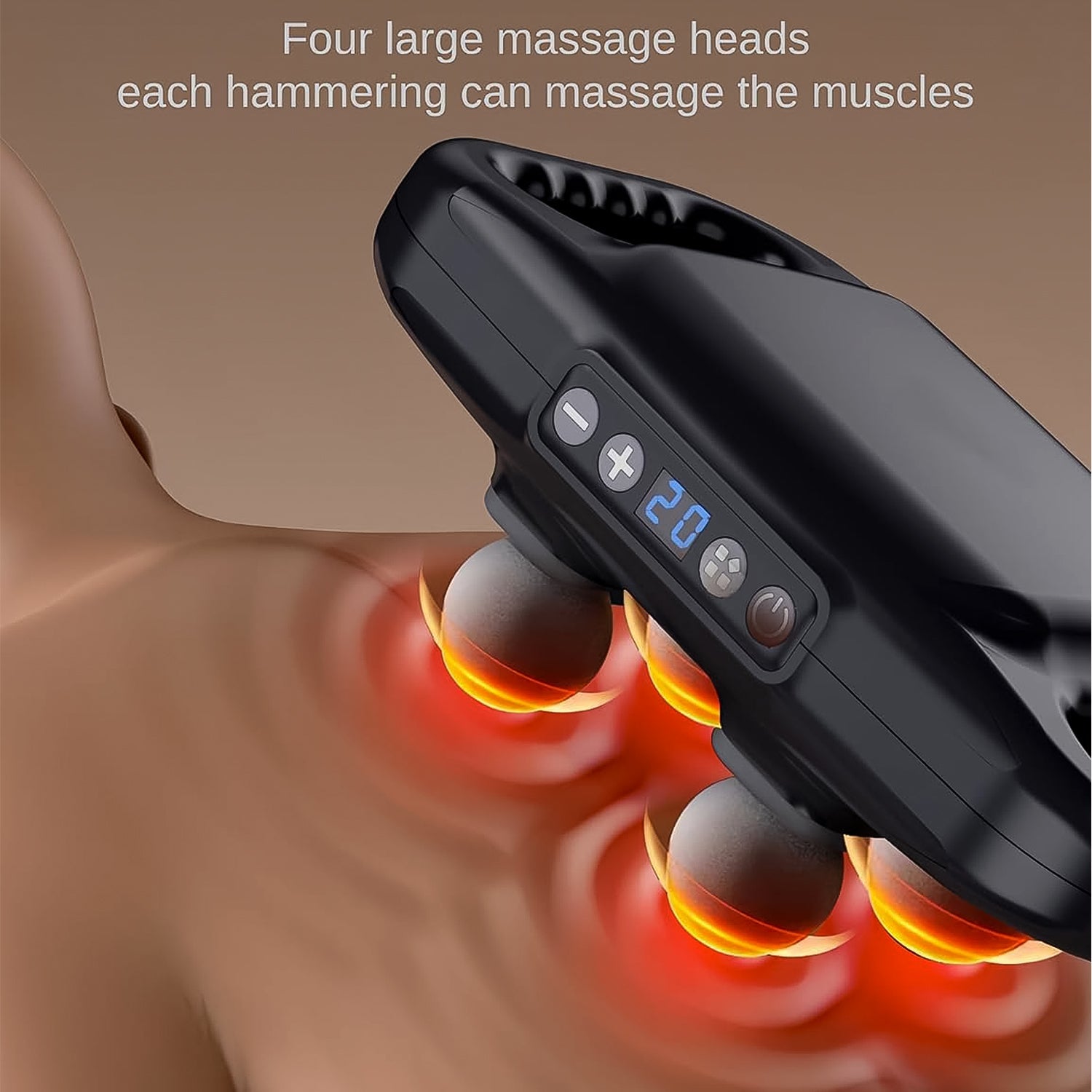 Handheld Full Body Massager 4-Head Massage Gun (1 Pc / Mix Color) - Bhavnagar Deodap