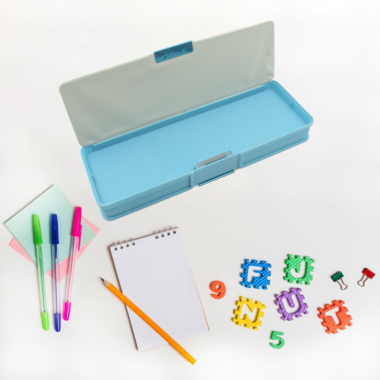 Double Sided Magnetic Geometry Box, Pencil Box with Calculator for Boys Art Plastic Pencil Box  for Girls and Boys - Bhavnagar Deodap