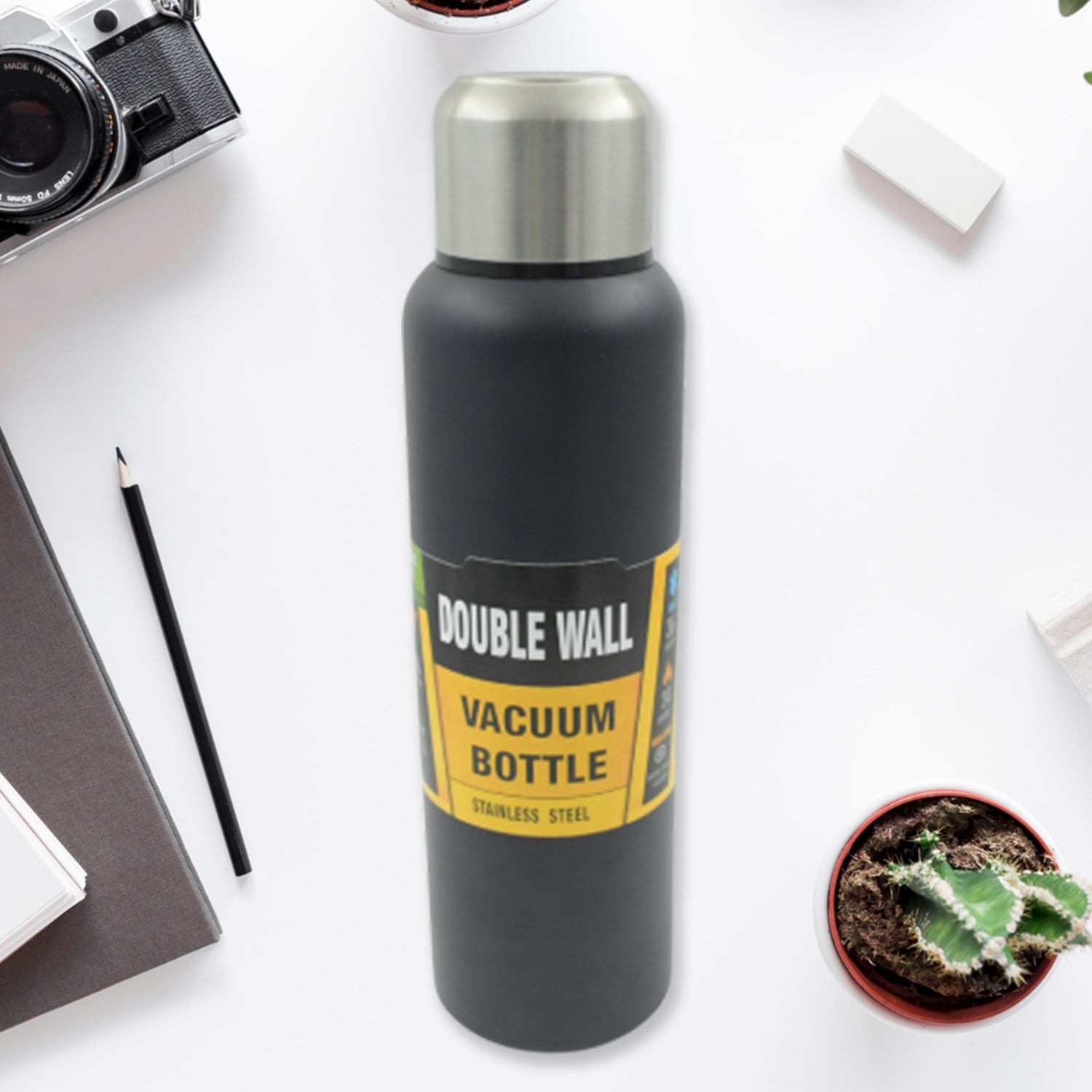 304 Stainless Steel Vacuum Flask Water Bottle, Double Wall, Fridge Water Bottle, Leak Proof, Rust Proof, Hot & Cold Drinks, Gym BPA Free Camping for Sports, Outdoors Travel Home, For office / Gym /School (1500 ML) - Bhavnagar Deodap