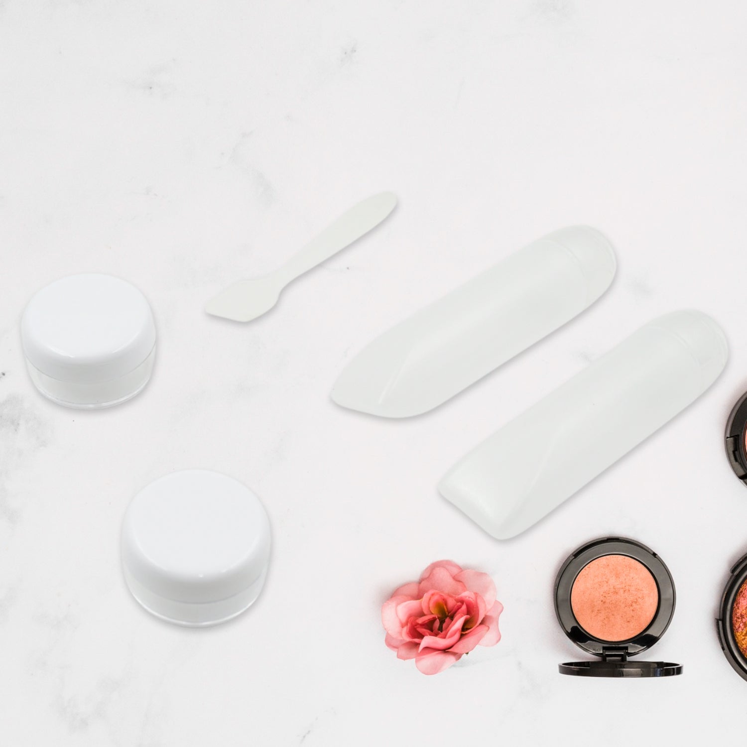 Multi purpose Travel Skincare Containers Toiletry Containers Set Travel Empty Bottles Makeup Containers Makeup Liquid Containers Portable Cosmetic Bottle, Spatula Travel Containers (5 Pcs Set) - Bhavnagar Deodap