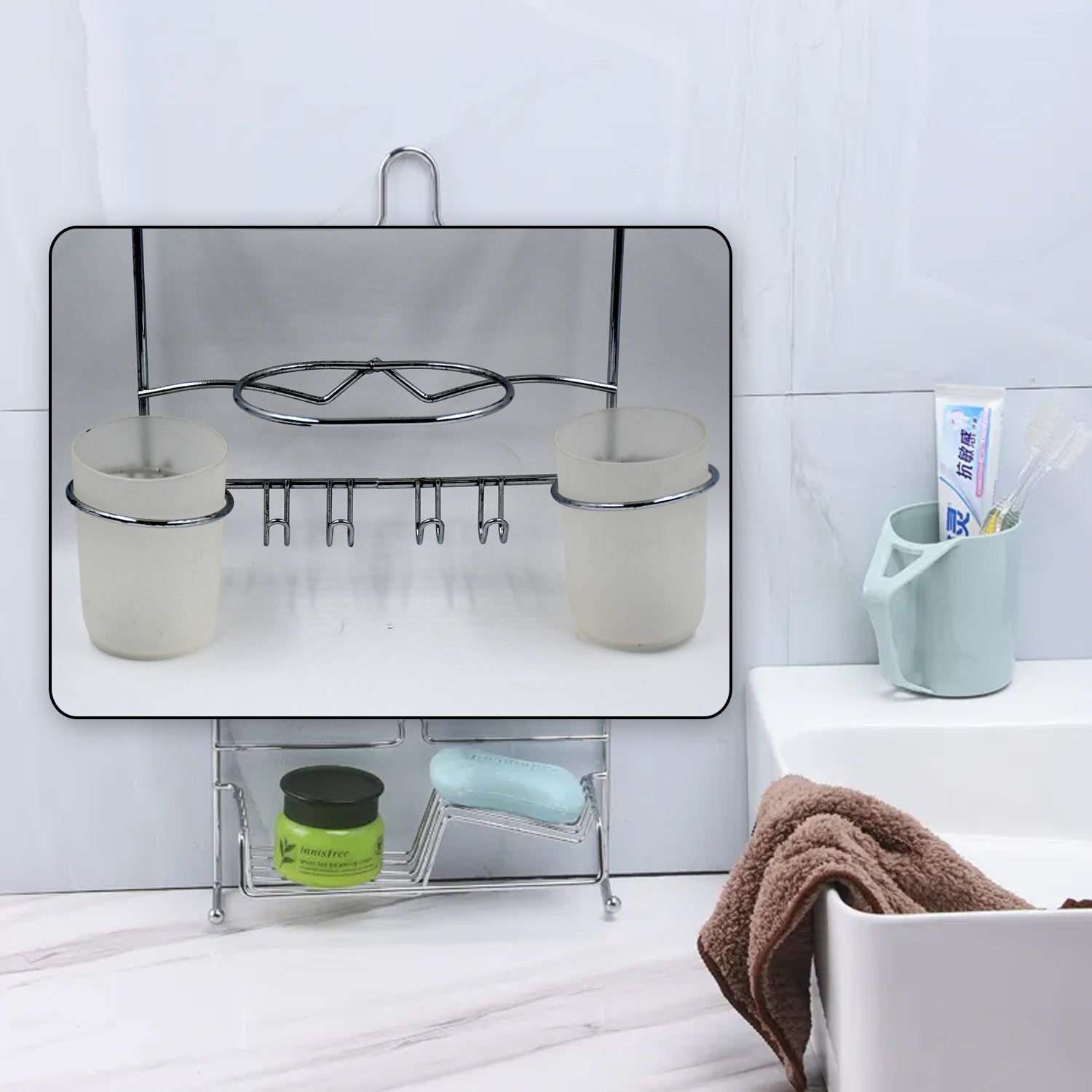 Multipurpose Stainless Steel Bathroom Shelf and Rack / Shower Caddy / Bathroom Storage Shelf / Holder / Bathroom Accessories for Home - Bhavnagar Deodap