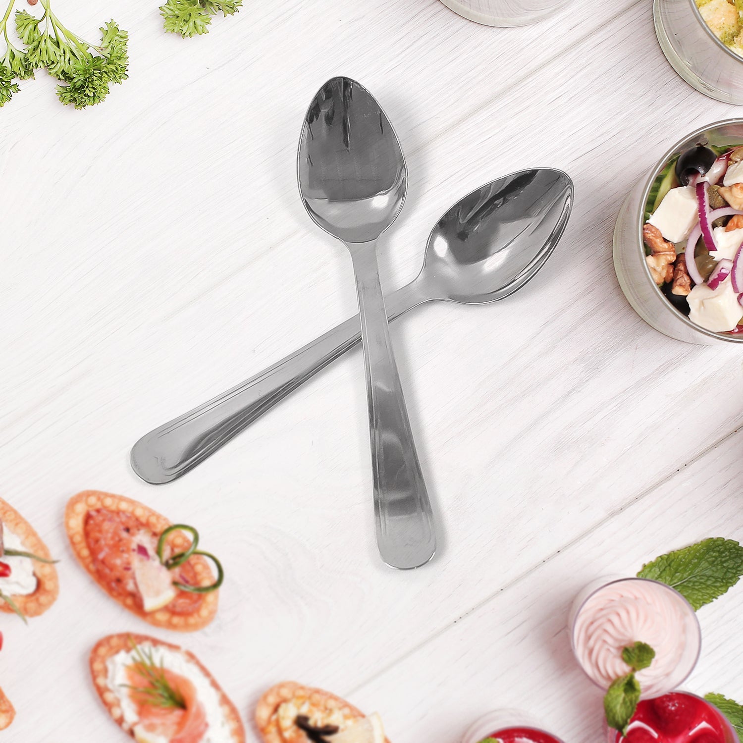 Big Dinner Spoons, 6 Pieces stainless Steel Table Spoon - Bhavnagar Deodap