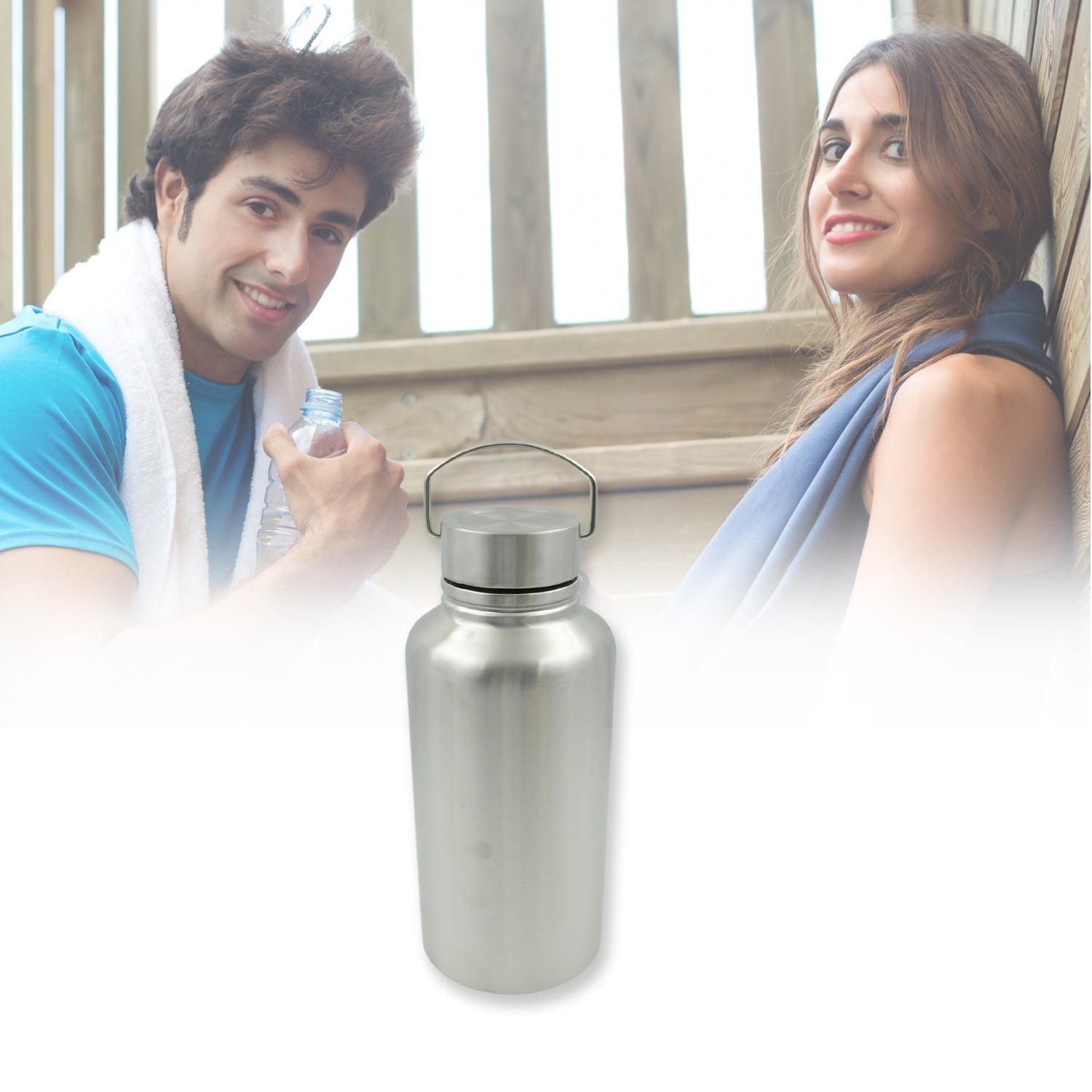 Stainless Steel Water Bottle with Handle (Large): Leak Proof, Hot & Cold, Gym - Bhavnagar Deodap