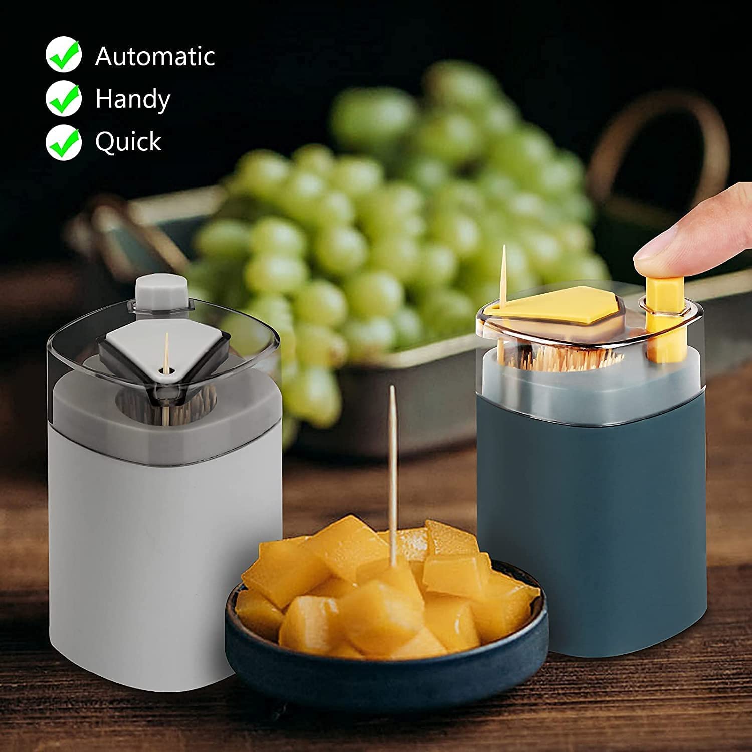 Toothpick Holder Dispenser, Pop-Up Automatic Toothpick Dispenser for Kitchen Restaurant Thickening Toothpicks Container Pocket Novelty, Safe Container Toothpick Storage Box. - Bhavnagar Deodap