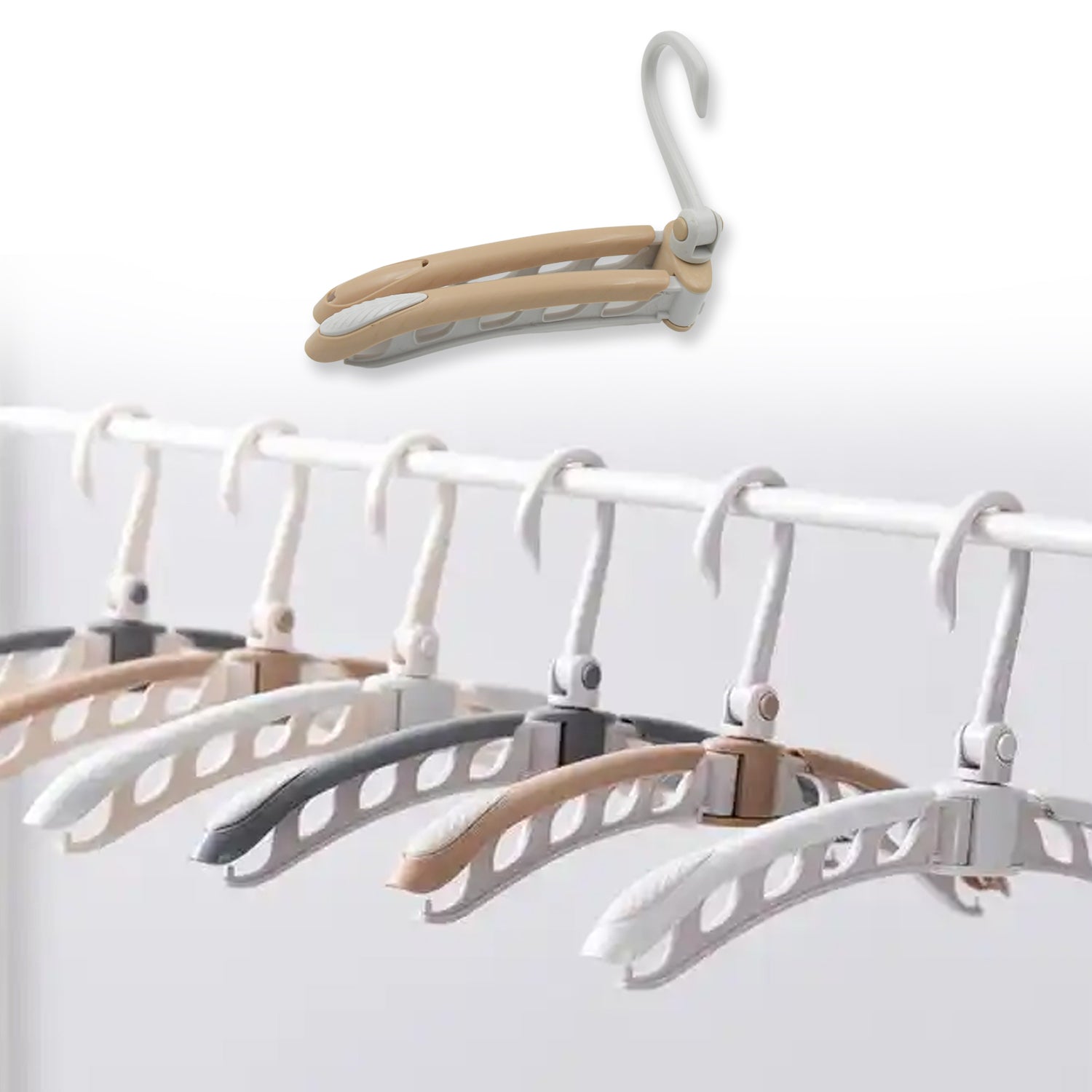 Portable Folding Clothes Hanger (1 Pc): 360° Rotation, Travel, Adjustable - Bhavnagar Deodap