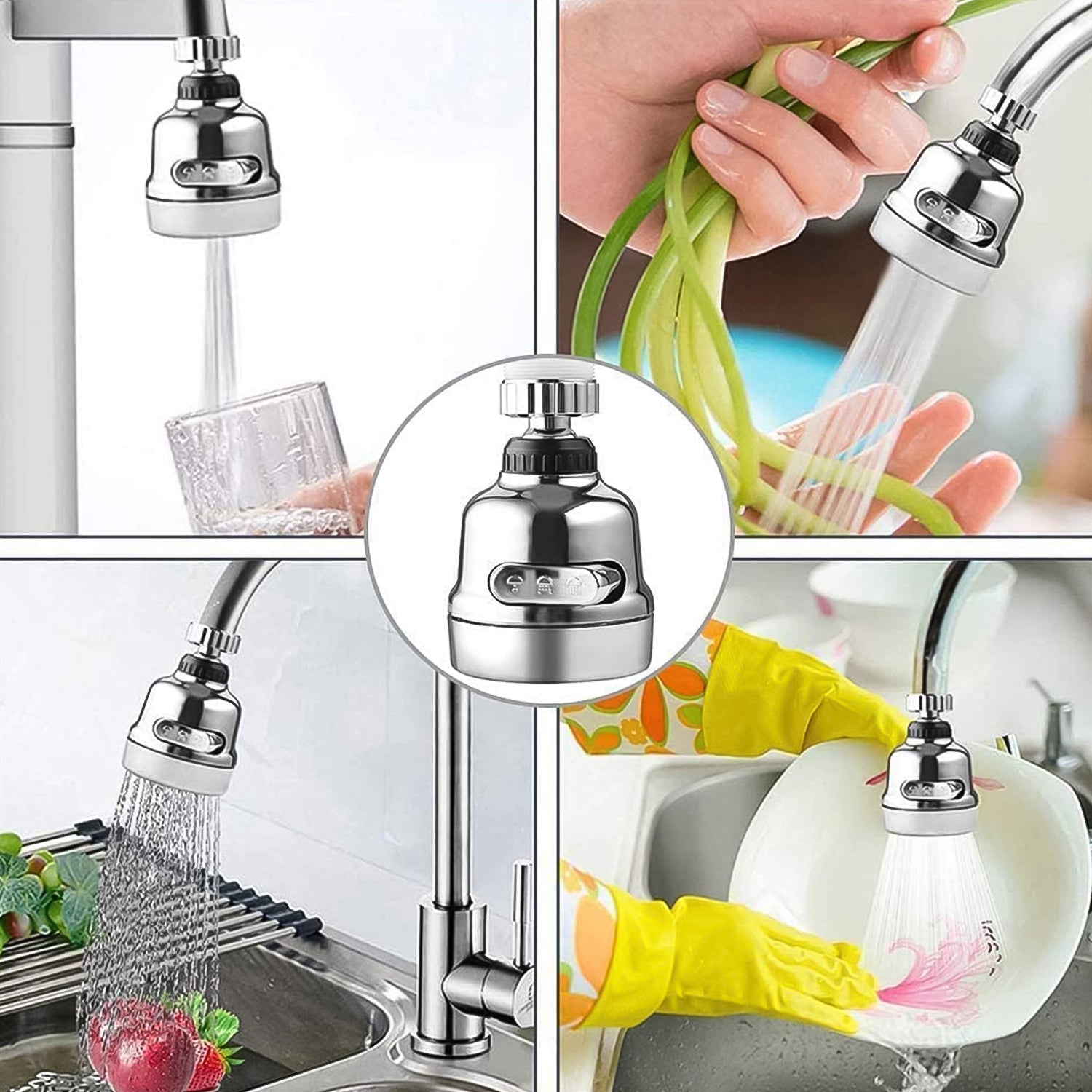 Faucet Sprayer Head, 360° Rotatable Faucet Extension (1 Set)