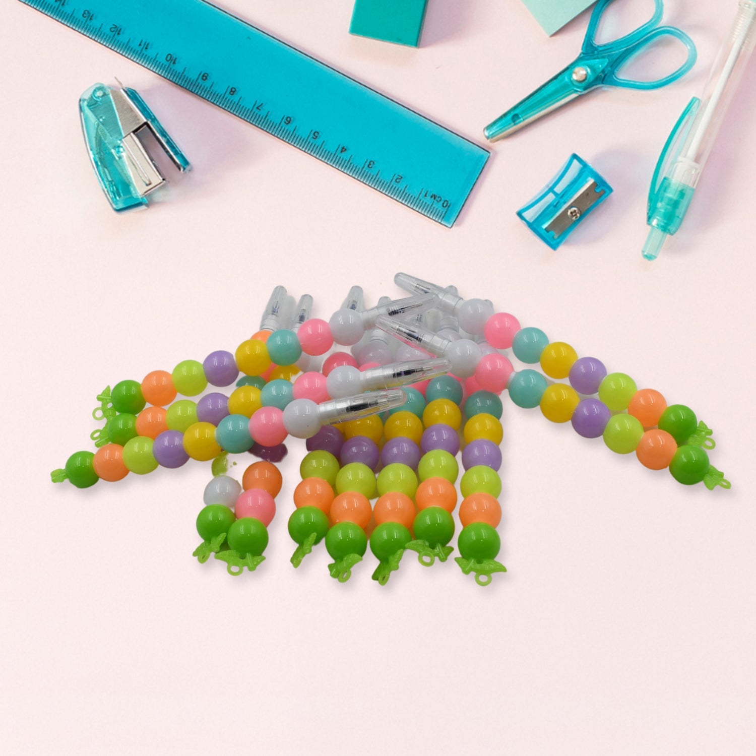 Stylish Pearls Pen Plastic Moti Non-Sharpening Design Pen Multicolor Pearls Moti Gel Pen, Fancy Designer Attractive Gel Pen for Kids Pack of (12 Pc Set ) - Bhavnagar Deodap