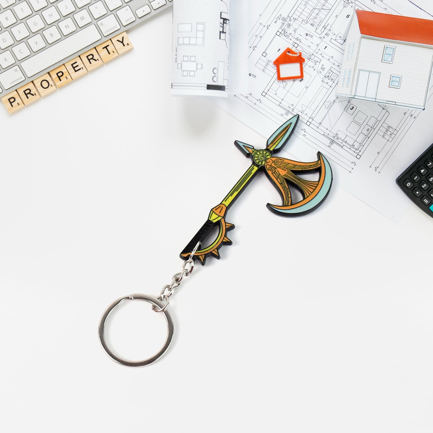Axe Shape Metal Keychain - Durable & Stylish Accessory (1 Pc) - Bhavnagar Deodap