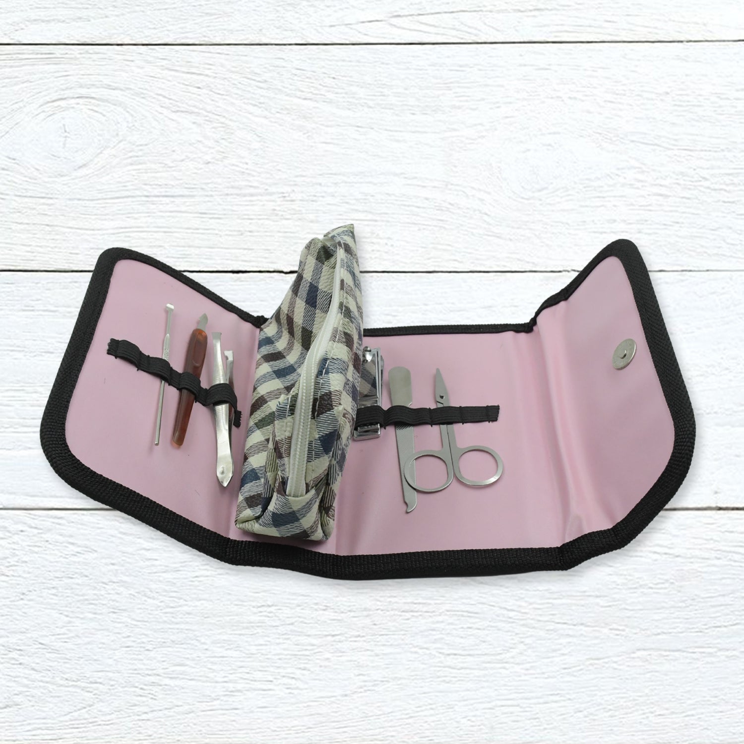 Nail Scissors Professional Nail Clippers Kit Manicure Set 7 Pieces Top Grade Stainless Steel Grooming Kit With Travel Case & Small Pouch For Travel Or Home Manicure Set (7 Pc Set) - Bhavnagar Deodap