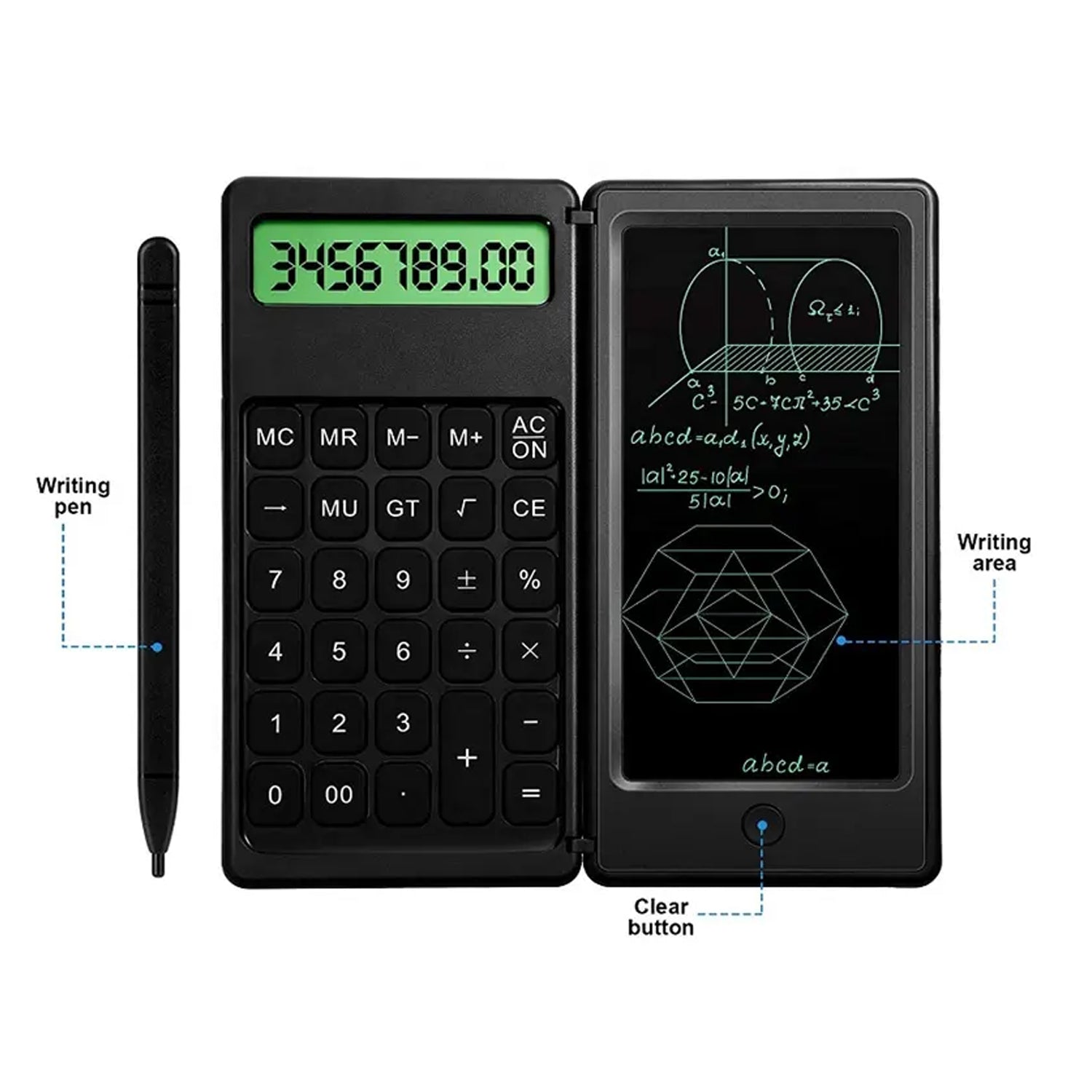 Foldable Calculator With 6 Inch LCD Tablet Digital Drawing Pad Stylus Pen Erase Button Lock Function Smart Calculator   -01 - Bhavnagar Deodap