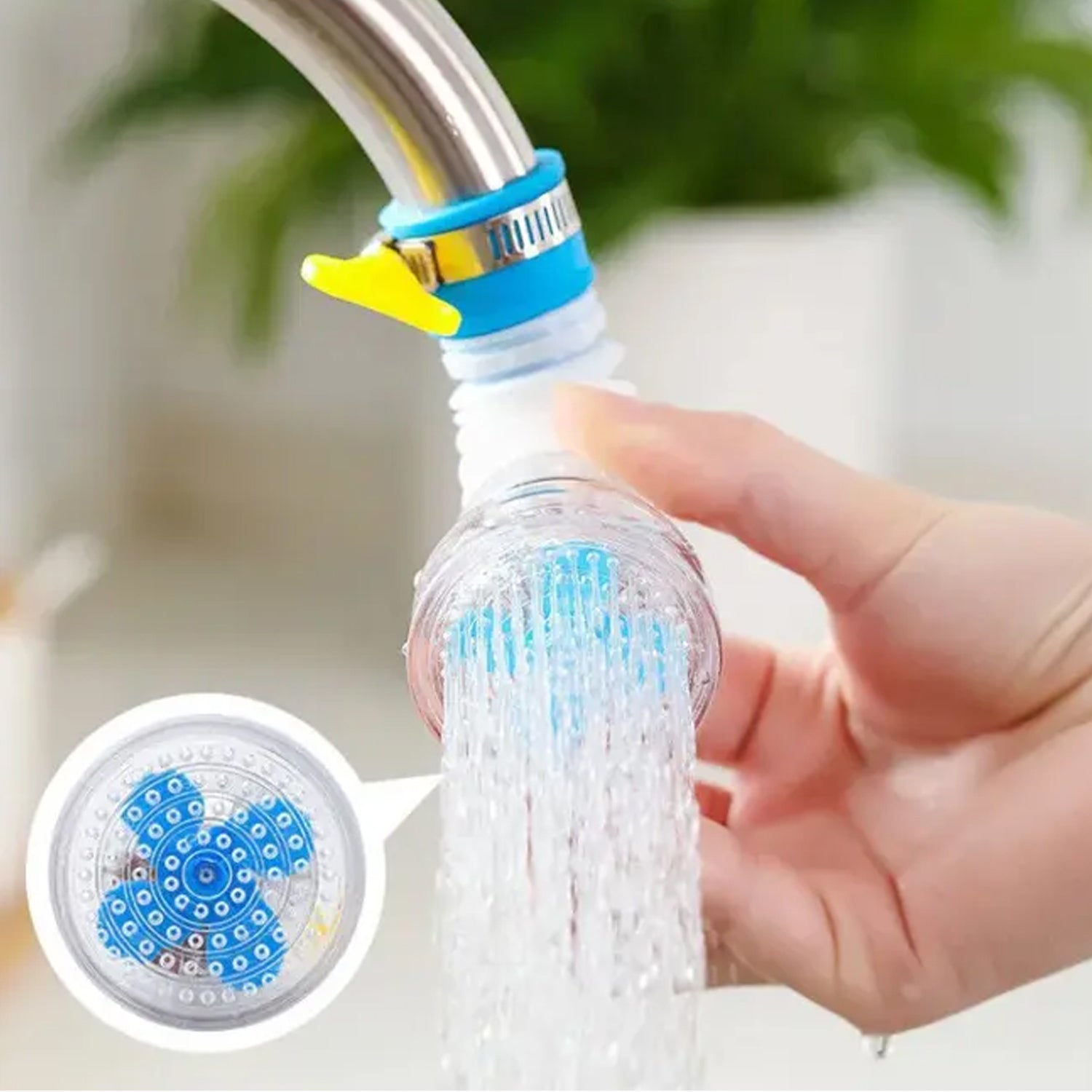 360° Adjustable Rotating Water Saving Nozzle Shower Head Faucet Multiple Types of Output Water Valve Splash Regulator Filter Kitchen Tap Accessories, Bathroom Use (1 Pc) - Bhavnagar Deodap