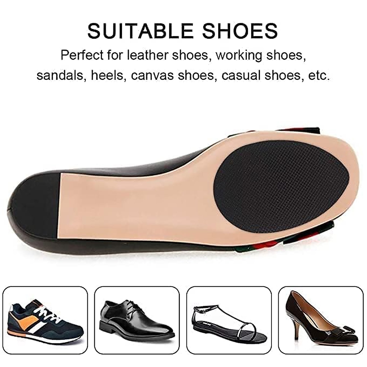 Non-Slip Shoe Pads, Rubber Shoe Sole Protector Pads, Self-Adhesive Shoe Grips Pads Stickers Non Skid for Ladies Shoes, High Heels, Boots - Bhavnagar Deodap