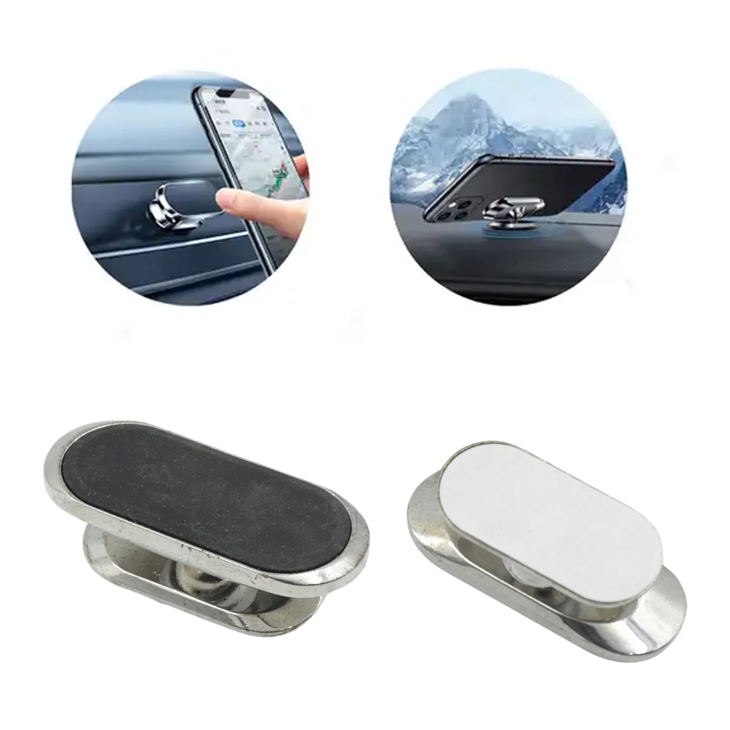 Magnetic Phone Mount/Holder for Car, Super Strong Magnet Universal Car Mount, Dashboard 360° Rotation for Car, Desk, Office, Home & Kitchen for All Smart phones (1 Pc) - Bhavnagar Deodap