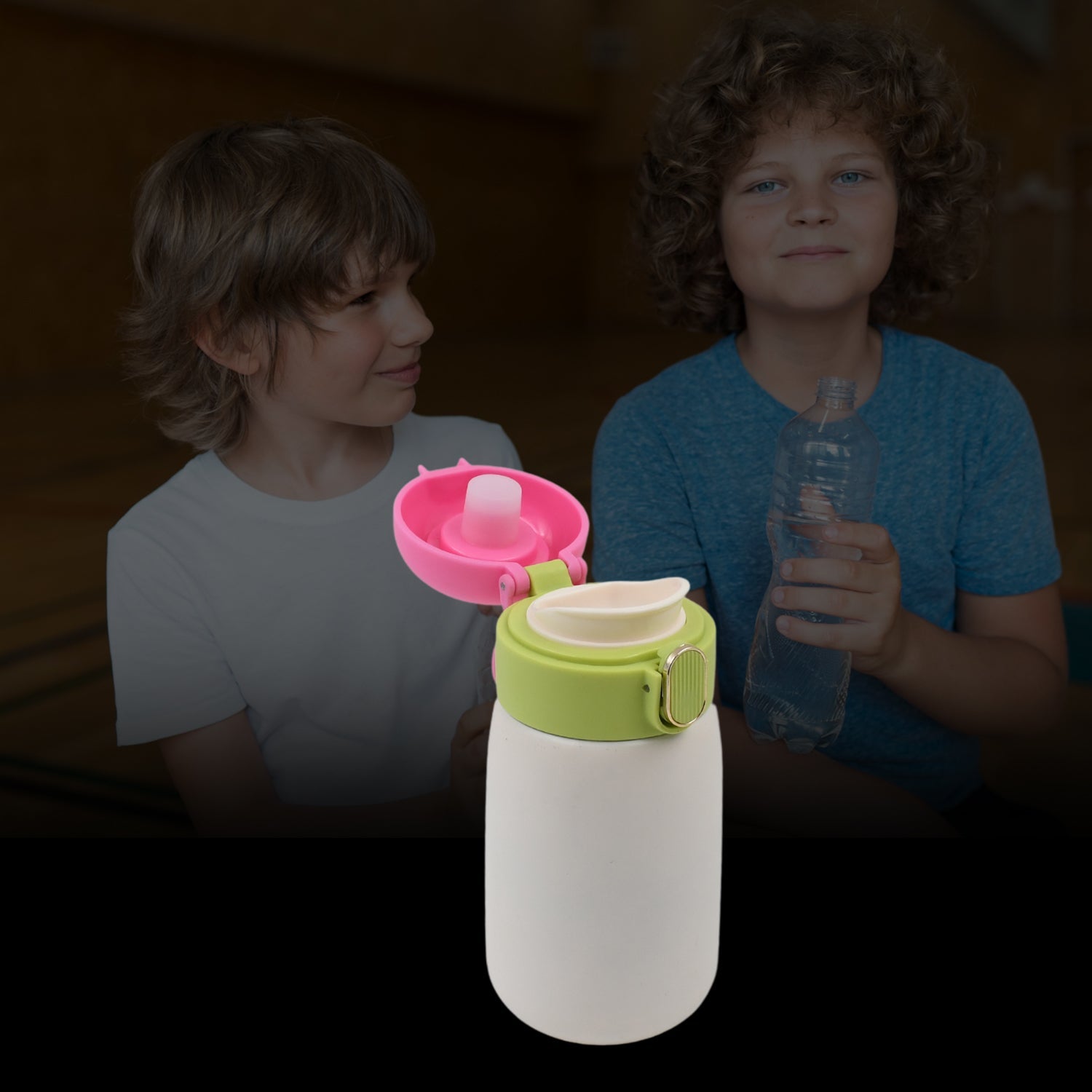Double walled Stainless Steel Water Bottle & push button Open (350 ML Approx) - Bhavnagar Deodap