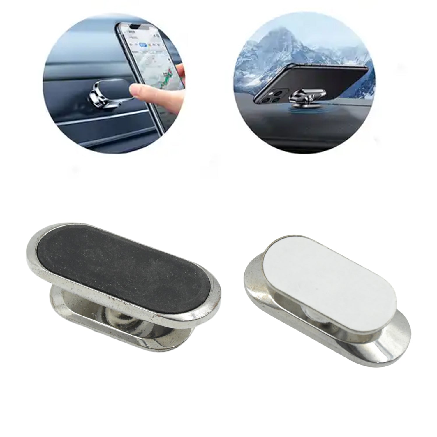 Magnetic Phone Mount/Holder for Car, Super Strong Magnet Universal Car Mount, Dashboard 360° Rotation for Car, Desk, Office, Home & Kitchen for All Smart phones (1 Pc) - Bhavnagar Deodap