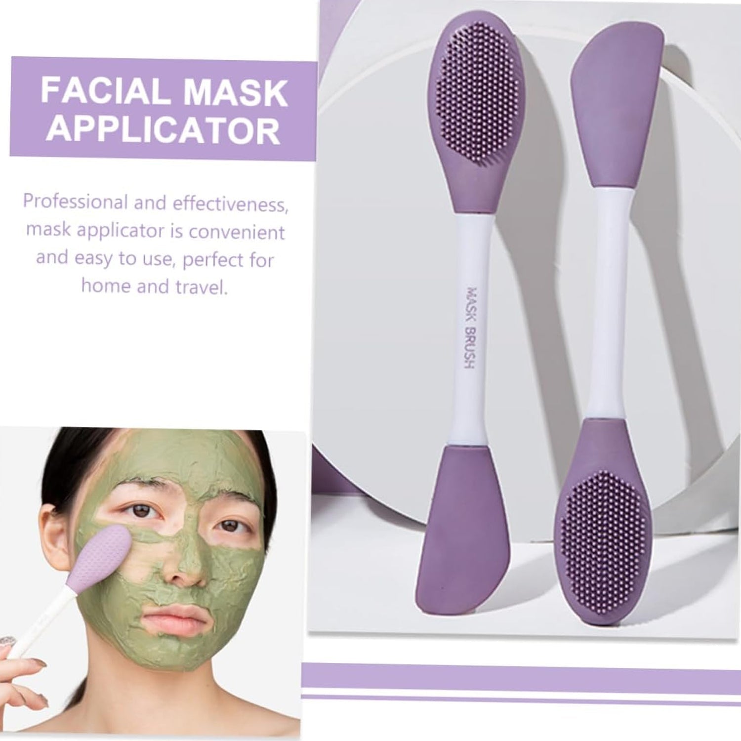 Double-headed Silicone Mask Brush Face Cleansing and Applying Mud Mask Beauty Salon Special Brush Smear Tool Facial Scrub Silicone Wash Scrubber Face Tools (1 Pc) - Bhavnagar Deodap