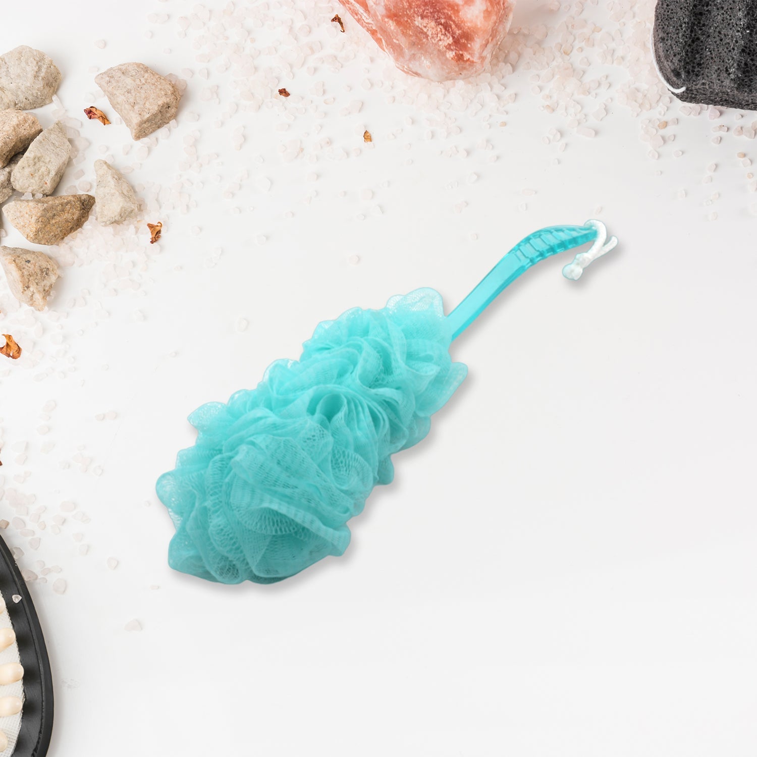 Loofah Back Scrubber for Shower, Long Handle Bath Sponge Shower Brush, Soft Nylon Mesh Back Cleaner Washer, Body Bath Brush for Women and Men, Bathroom Shower Accessories (45 Cm) - Bhavnagar Deodap