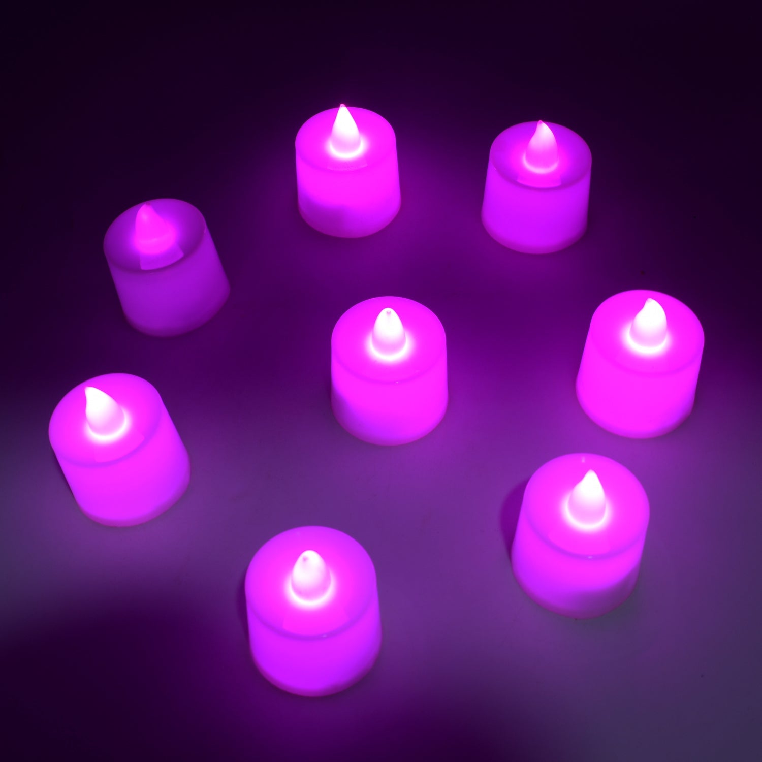 Pink Flameless LED Tealights, Smokeless Plastic Decorative Candles - Led Tea Light Candle For Home Decoration (Pack Of 8pc) ( Diya , Divo , Diva , Deepak , Jyoti) - Bhavnagar Deodap