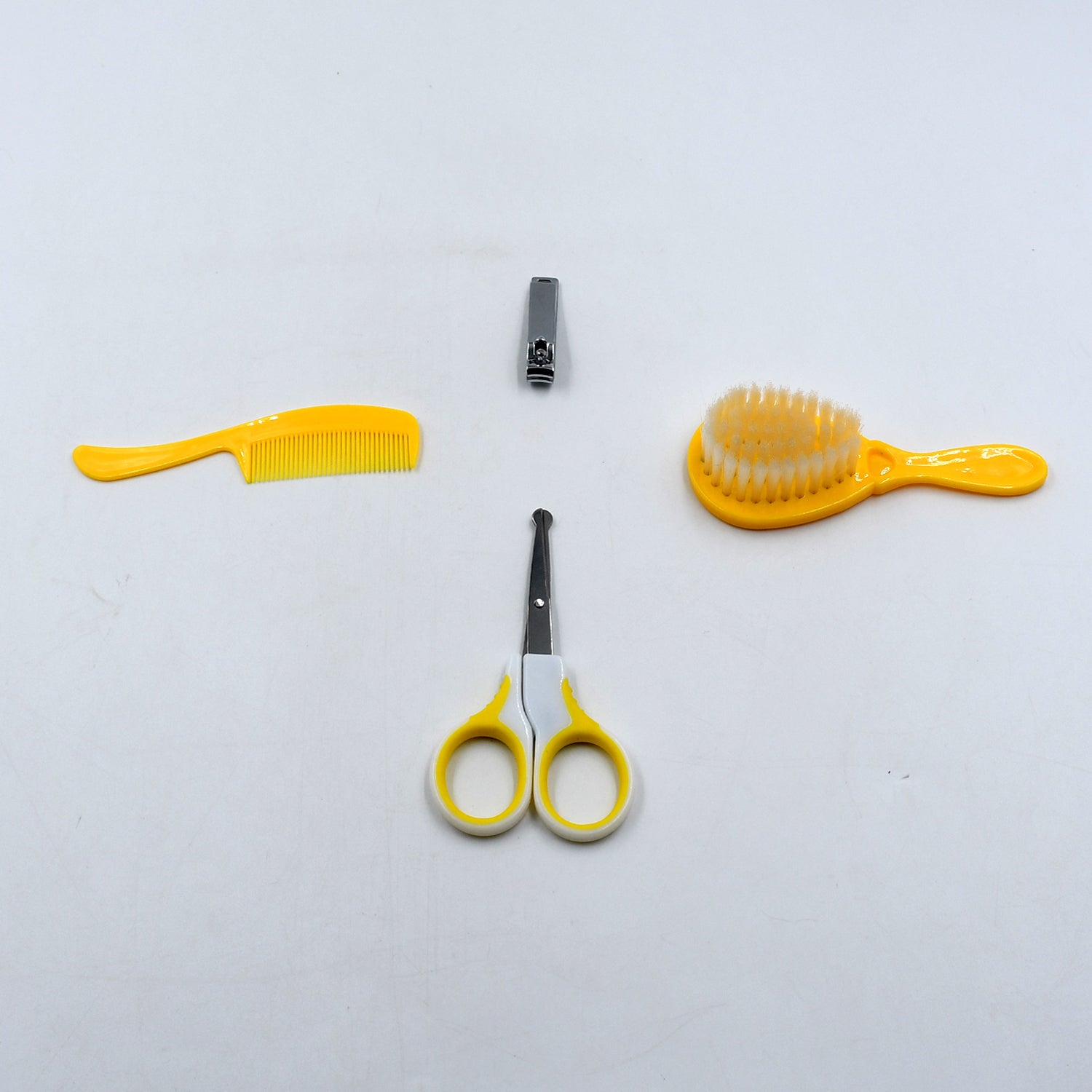 Born Baby Health Care Kit Baby Health Care And Grooming Kit 4 in 1 Nail Clipper Brush Comb Scissors Baby Safety Care Kit (4 Pcs Set) - Bhavnagar Deodap