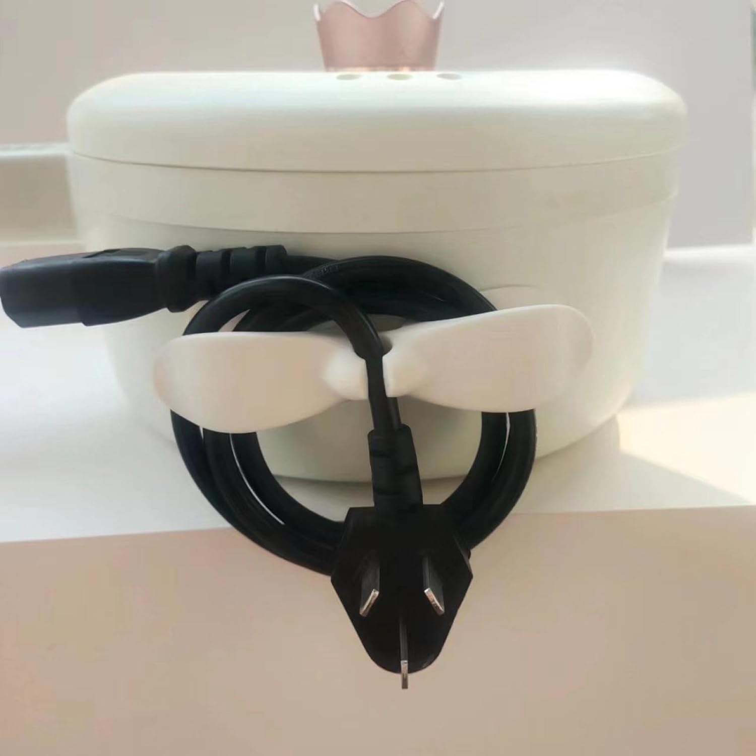 Power Plug Holder Organizer for Appliances Tidy Cord Winder Cable Organizer Self Adhesive Wire Wrap Holder for Coffee Maker Pressure Cooker Etc (1 Pc / 8x3 Cm / Small) - Bhavnagar Deodap