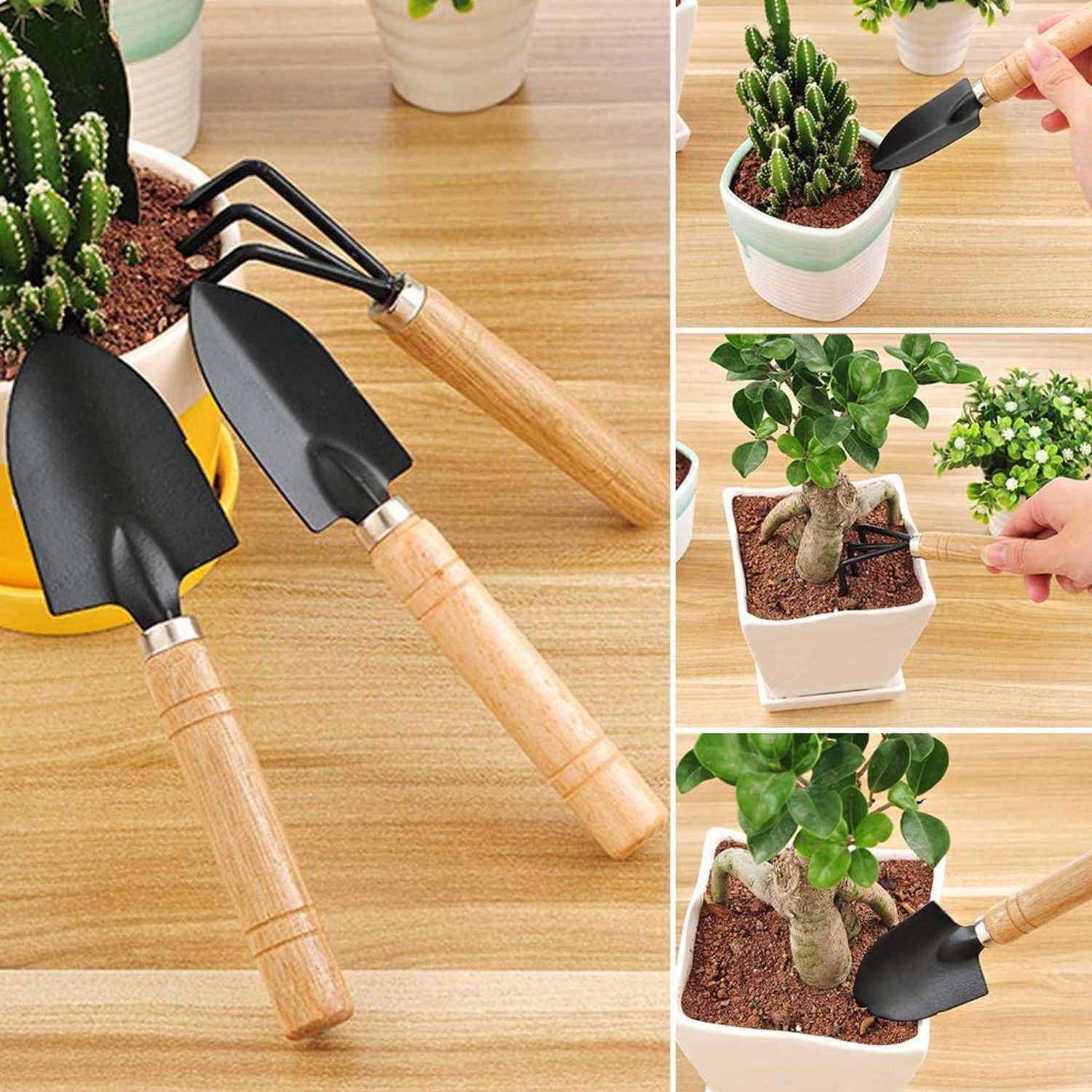 Small sized Hand Cultivator, Small Trowel, Garden Fork (Set of 3) - Bhavnagar Deodap