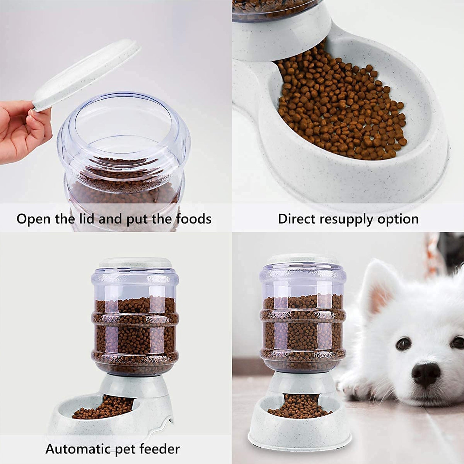 Automatic Pet Water Dispenser Self-Dispensing Gravity Pet Feeder Water Cat Dog Feeding Bowl Drinking Water & Pet Feeder Food Dispenser - Replenish Pet Food for Dog Cat Animal Automatic Gravity Dry Food Storage Bottle - Bhavnagar Deodap