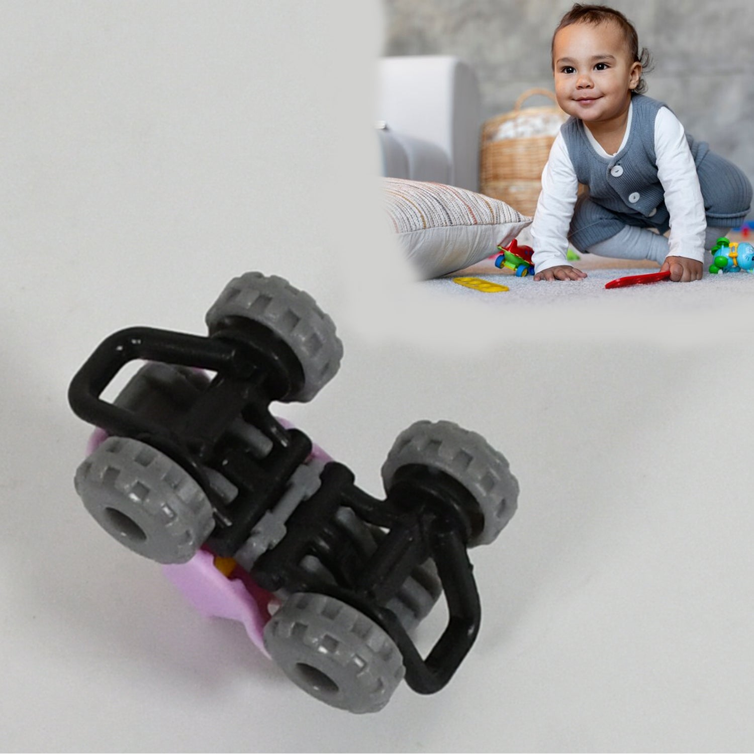 Mini Monster Trucks Friction Powered Cars for Kids Big Plastic Tires Baby Boys Super Cars Blaze Truck for Kids Gifts Toys - Bhavnagar Deodap