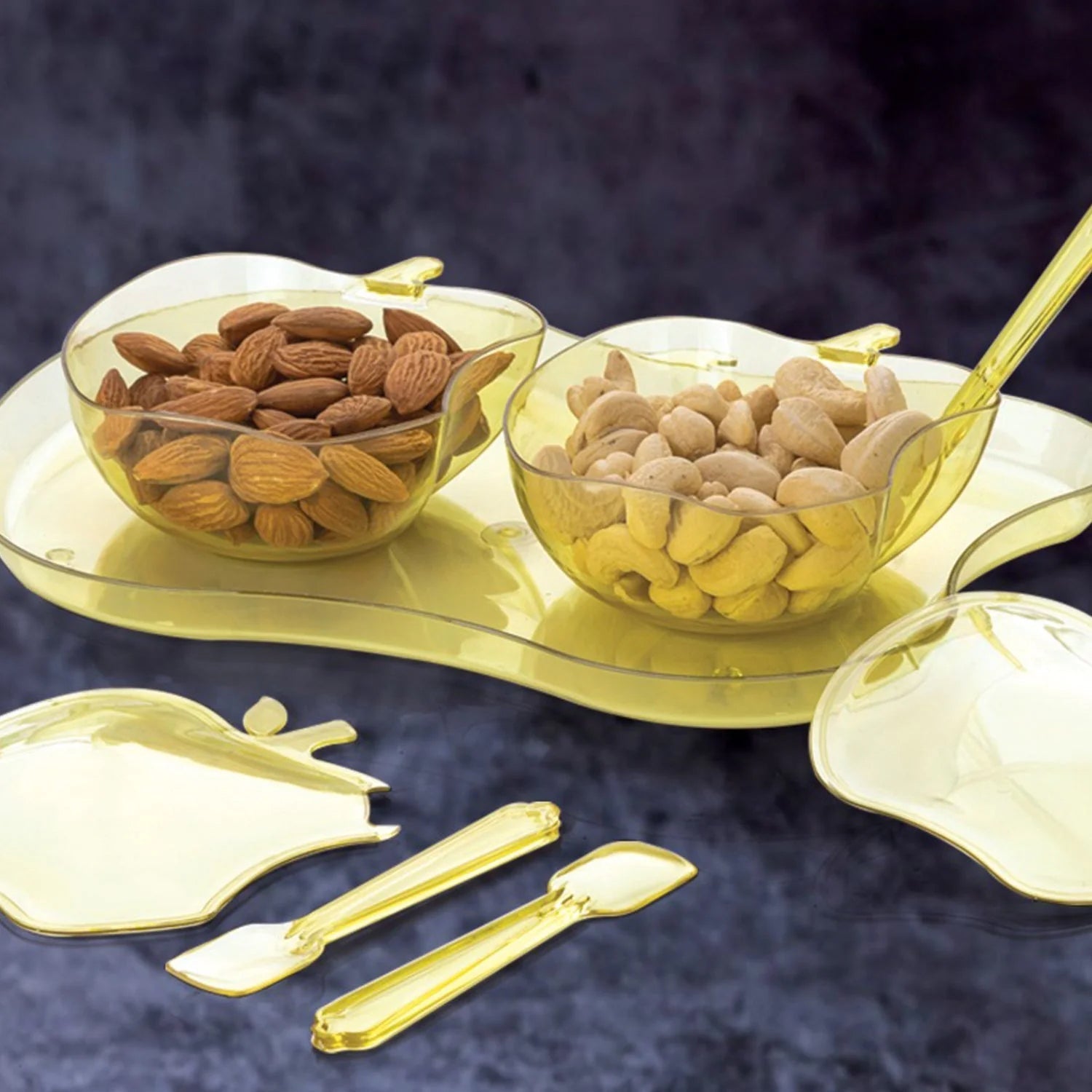 Apple Shape Tray Bowl Used For Serving Snacks And Various Food Stuffs. - Bhavnagar Deodap