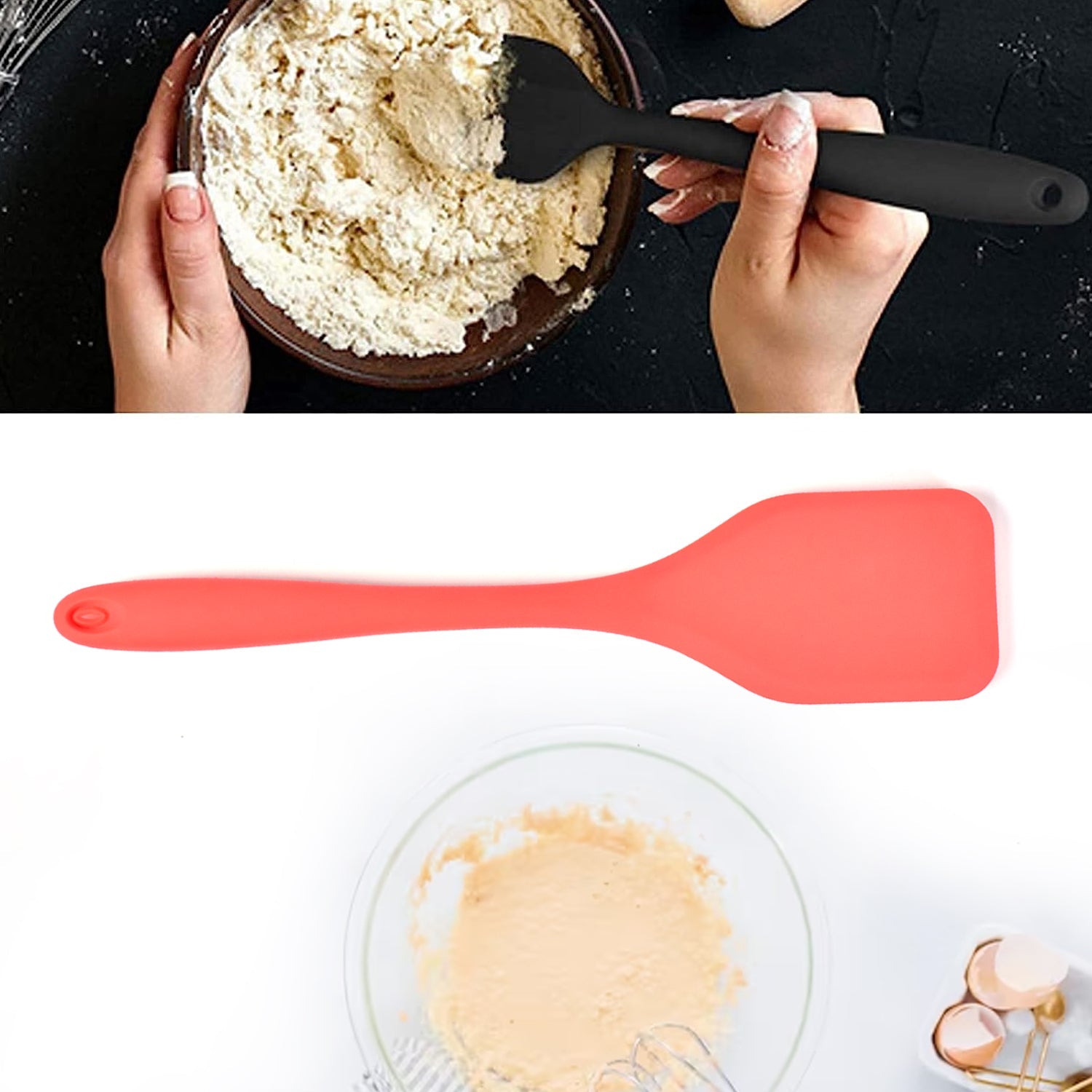 Silicone Spatula Spoon, High Heat Resistant to 480°F, Hygienic One Piece Design, Large Non Stick Cooking Utensil (30cm) - Bhavnagar Deodap