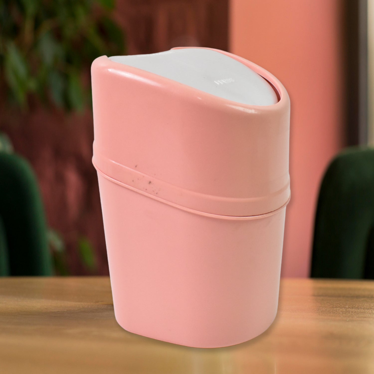 Mini Trash Can, Dustbin Plastic Garbage Can with Lid (1 Pc) - Bhavnagar Deodap