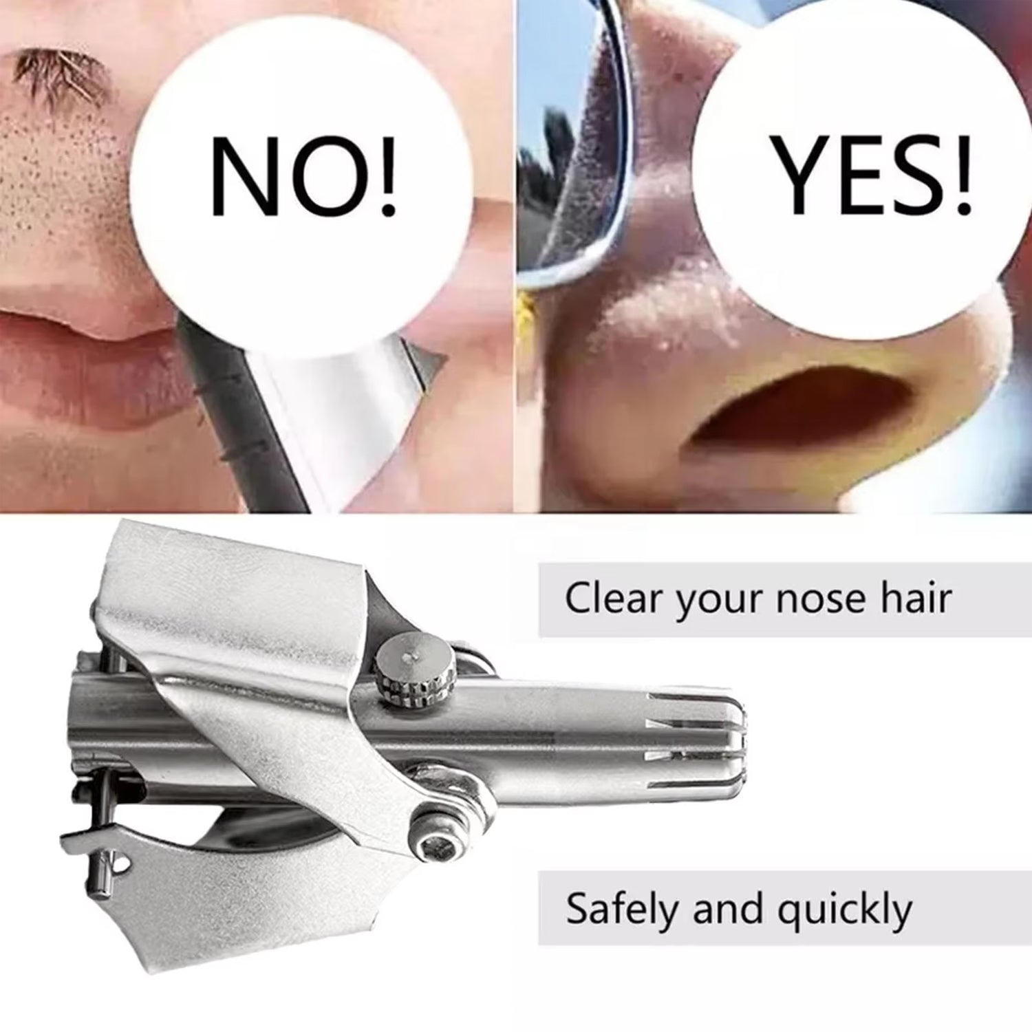 Nose Hair Clipper, Stainless Steel Hair Remover (1 Pc / With Brush & Plastic Case) - Bhavnagar Deodap