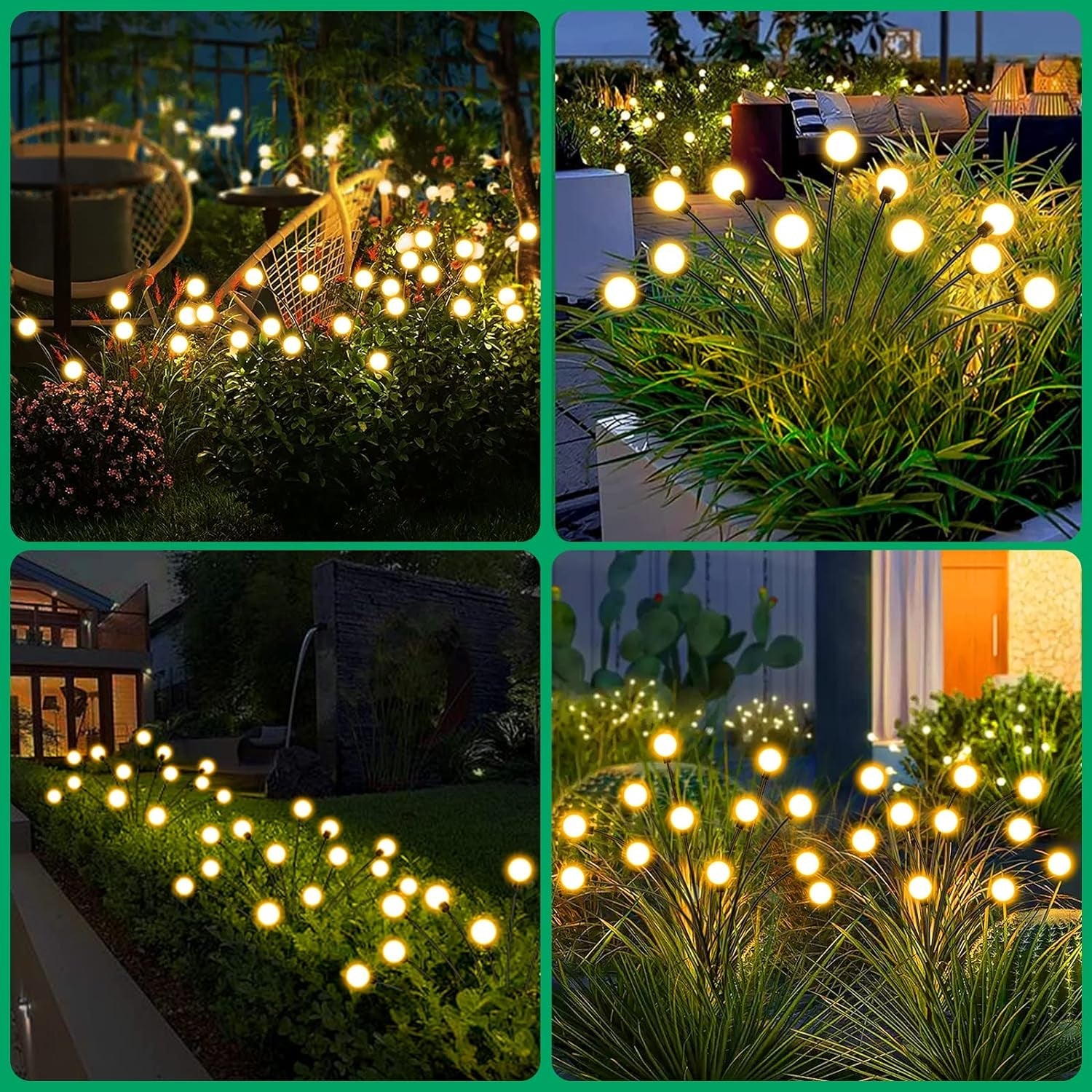 Solar Garden Lights, Solar - Powered Firefly Lamp, New Upgraded Solar Firefly Lights Outdoor Waterproof, Solar Outdoor Decorative Lights for Yard Gardening Patio Backyard Pathway Décor (2 PCS Set 12 LED (Warm Light)) - Bhavnagar Deodap