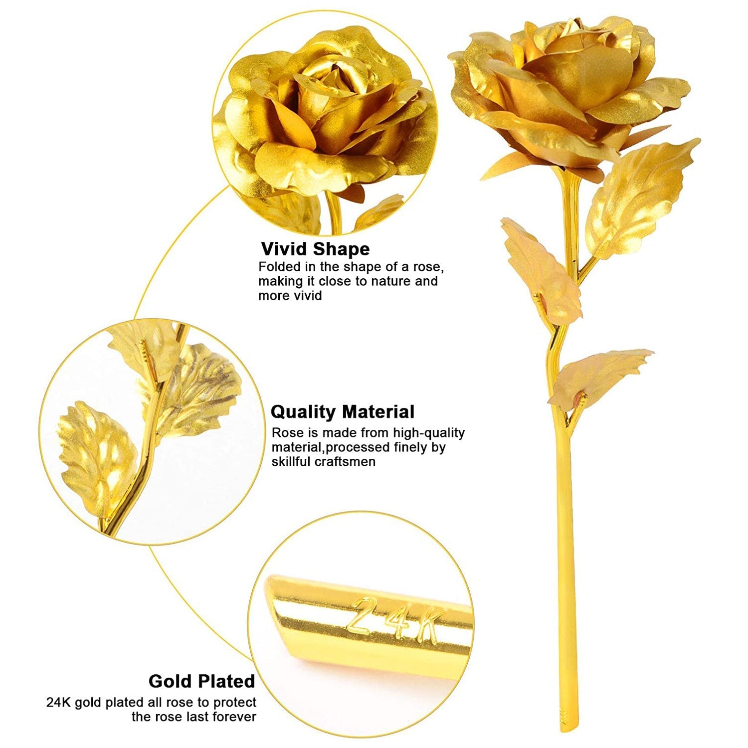 Luxury Decorative Gold Plated Artificial Golden Rose with Premium Box - Bhavnagar Deodap