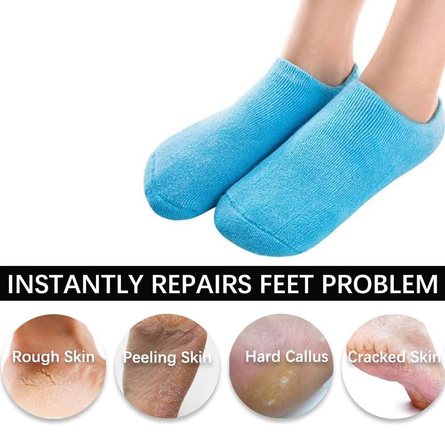 Socks Soft Socks for Repairing and Softening Dry Cracked Feet Skins Comfortable Socks (No Box Packing / Without Gel Socks) - Bhavnagar Deodap