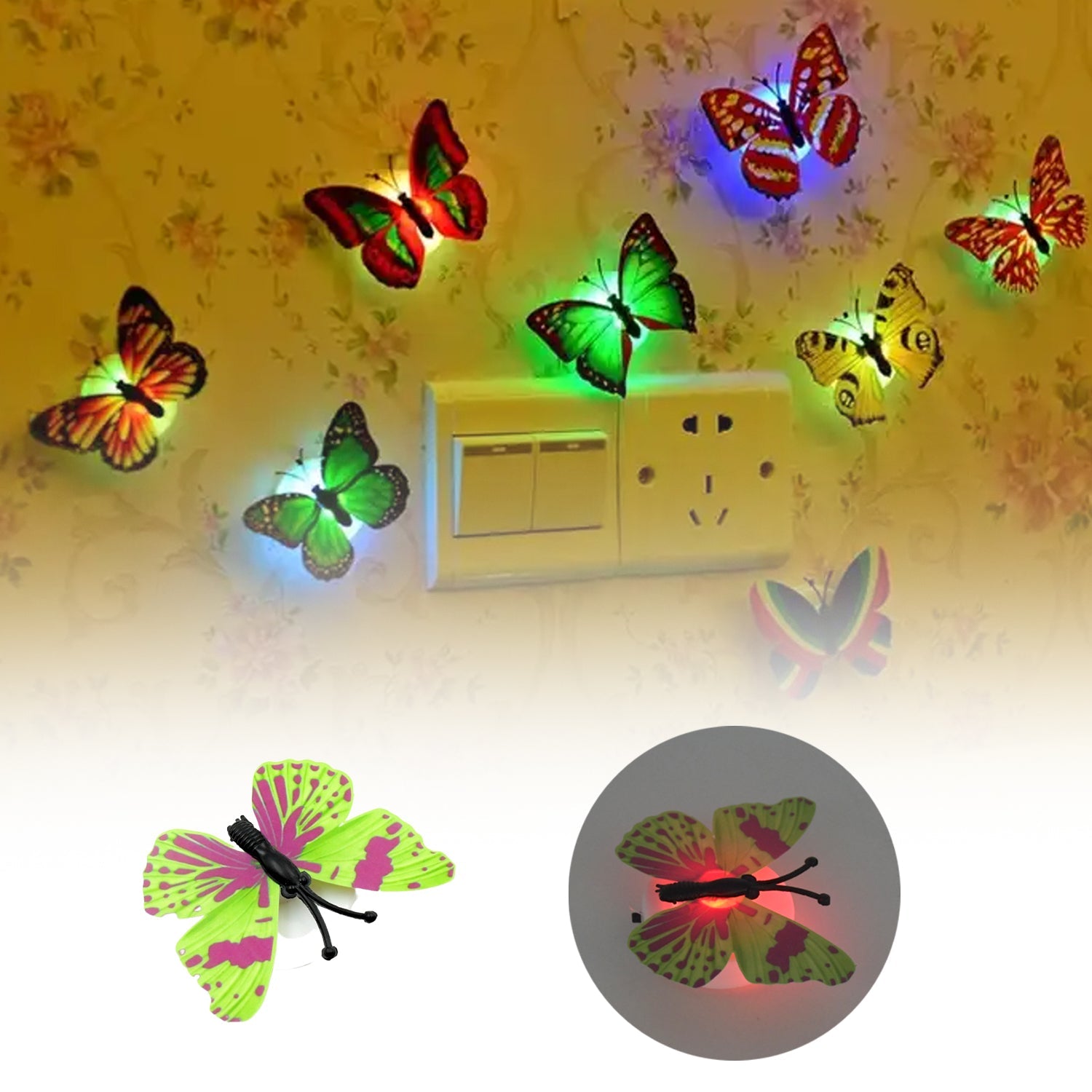 BUTTERFLY 3D NIGHT LAMP COMES WITH 3D ILLUSION DESIGN SUITABLE FOR DRAWING ROOM, LOBBY. (Pack Of 50) - Bhavnagar Deodap