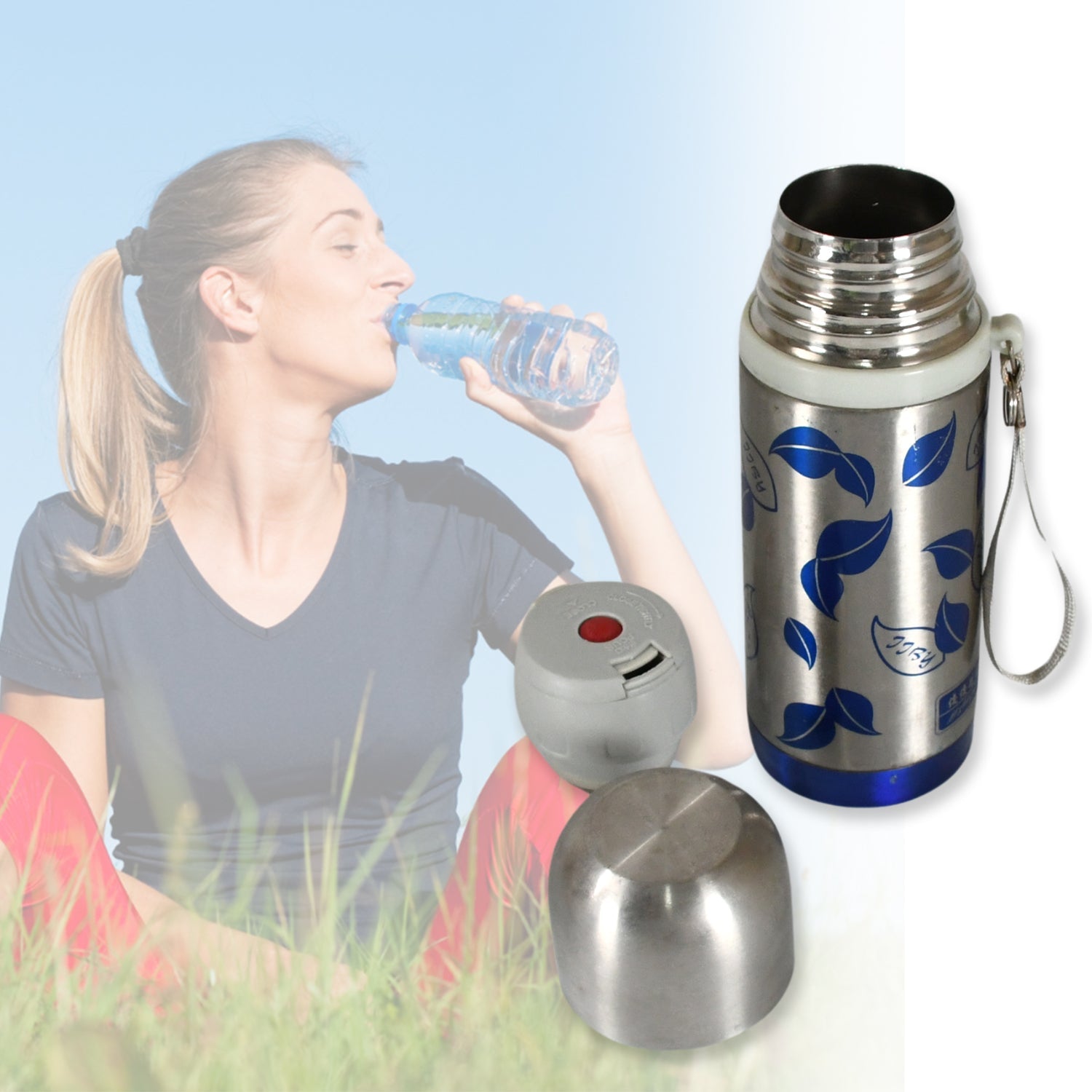 Stainless Steel Insulated Water Bottle 350ml (1pc) - Bhavnagar Deodap