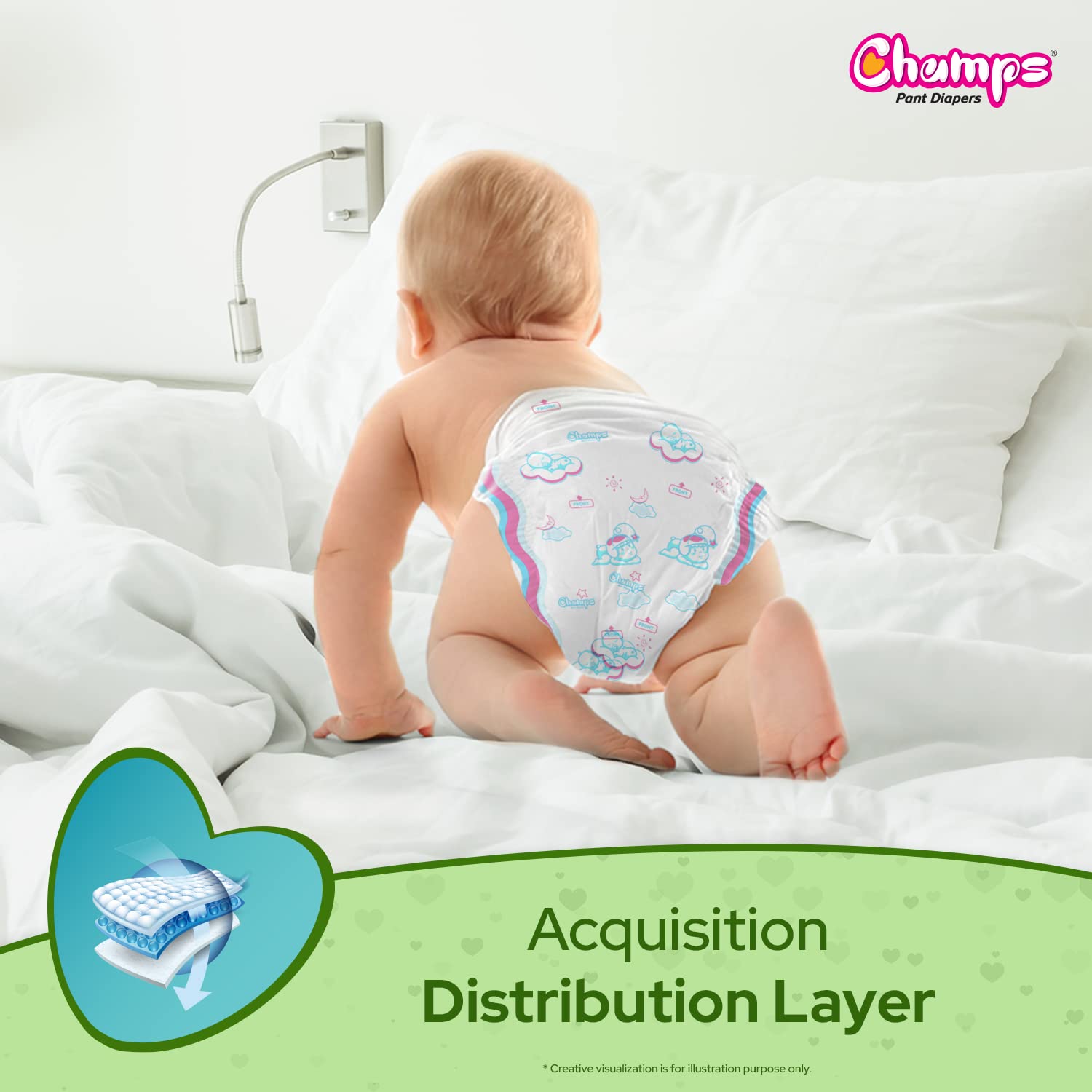 Champs Soft and Dry Baby Diaper Pants  78 Pcs (Small Size  S78) - Bhavnagar Deodap