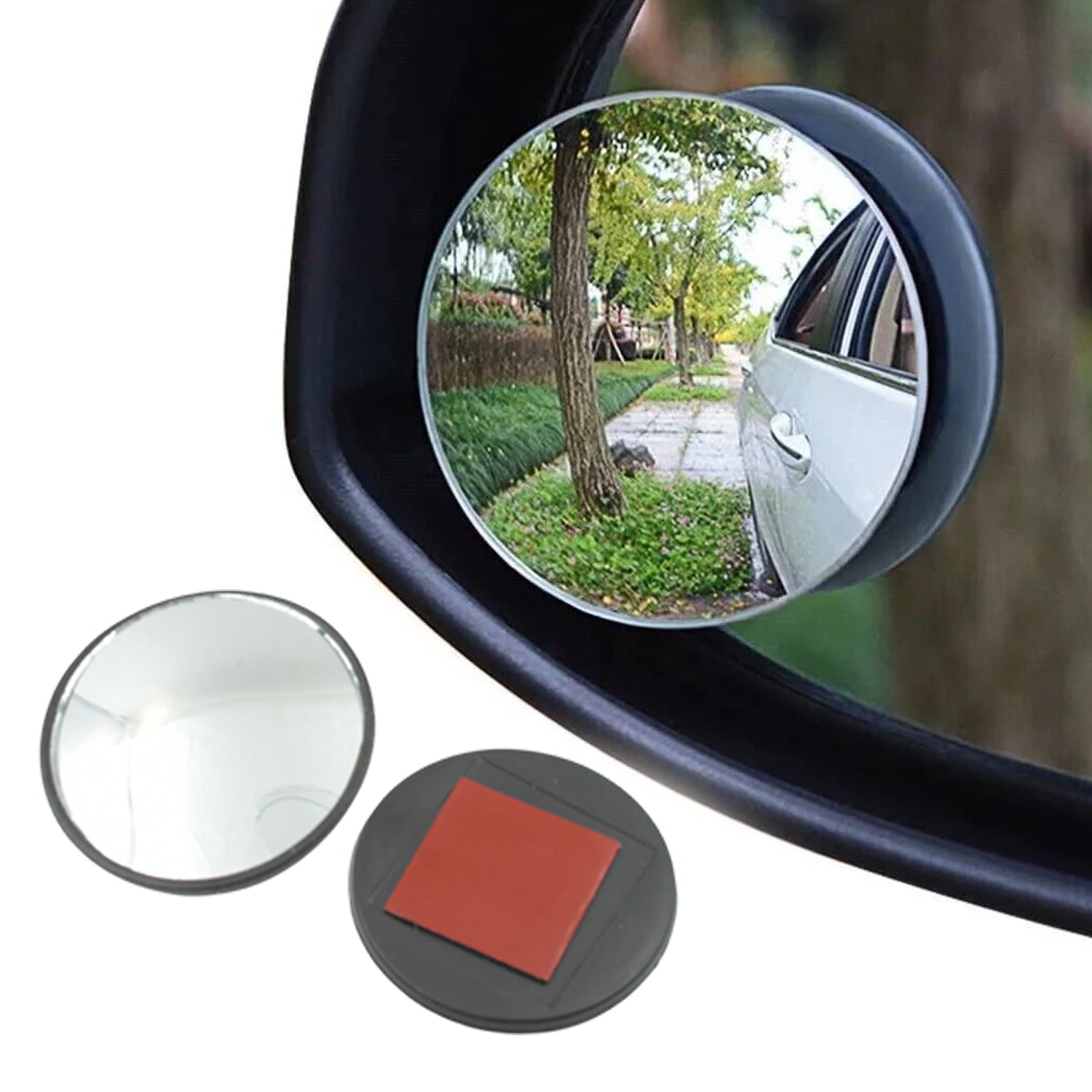 Car Blind Spot Side Mirror Round HD Glass Blindspot Mirror Convex Rear View Mirror, Car Mirror Accessories Suitable All Cars, Frameless Design (2 Pcs Set ) - Bhavnagar Deodap