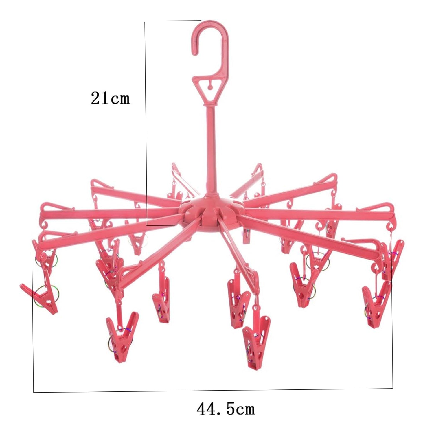 Plastic Foldable Underwear Hanging Dryer Clothes Clips Hanger Drying Rack, Clothes Hangers with 16 Clips, Clip Hanger Drip Hanger for Drying Underwear, Baby Clothes, Socks, Bras, Towel, Cloth Diapers, Gloves - Bhavnagar Deodap