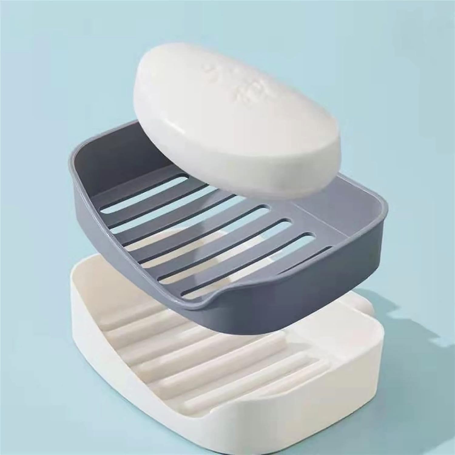 Plastic Soap Dish Holder for Bathroom Shower Wall Mounted Self Adhesive Soap Holder Saver Tray-Plastic Sponge Holder for Kitchen Storage Rack Soap Box, Bathroom (1 Pc) - Bhavnagar Deodap