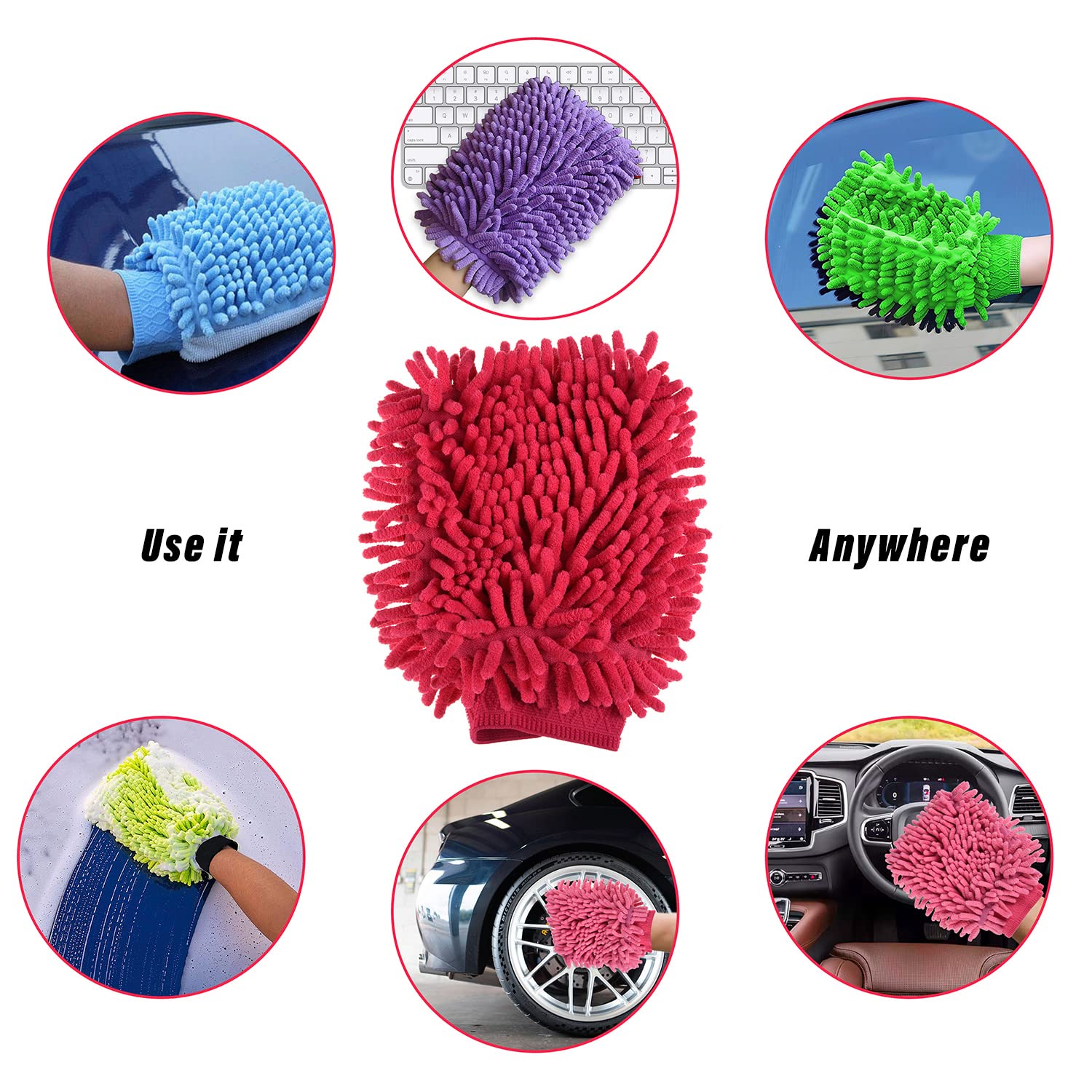 double sided microfiber hand glove duster (Mix Color) - Bhavnagar Deodap