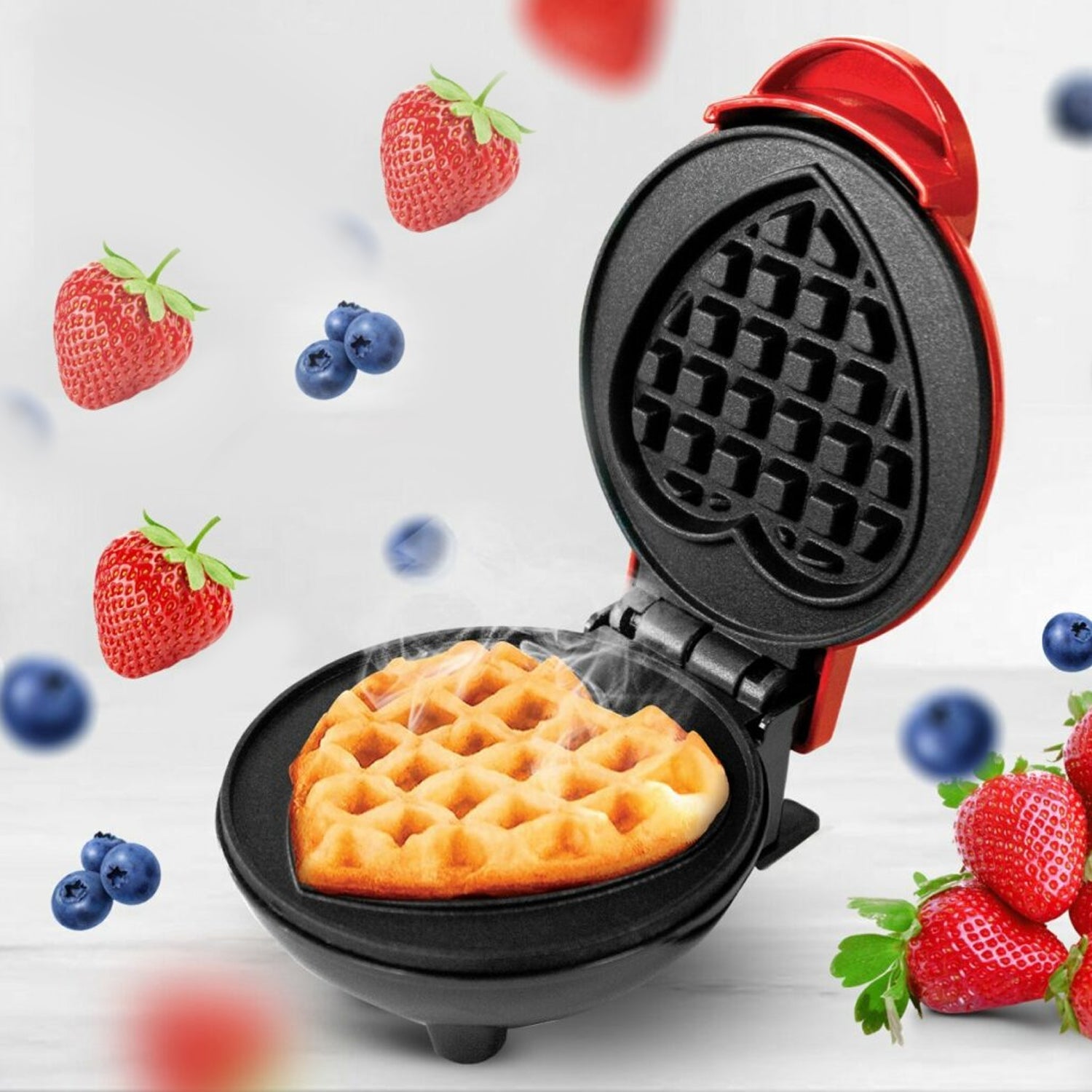 Mini Waffle Maker Machine Waffle Iron Home Appliances Kitchen Gift Easy To Clean, On-Stick Surfaces, Perfect Breakfast, Dessert, Sandwich, Pan Cakes, Paninis / Other Snacks Machine - Bhavnagar Deodap